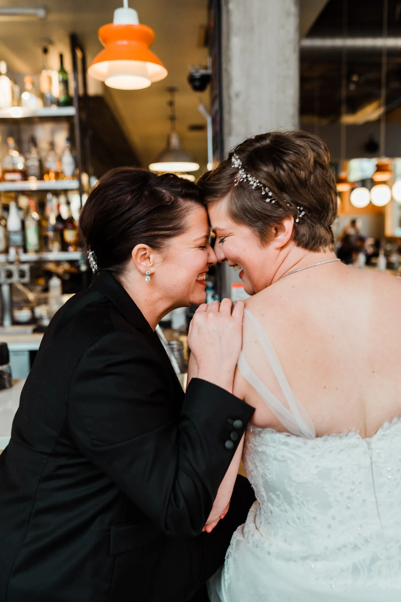 Bride Same Sex Portrait Forehead touching