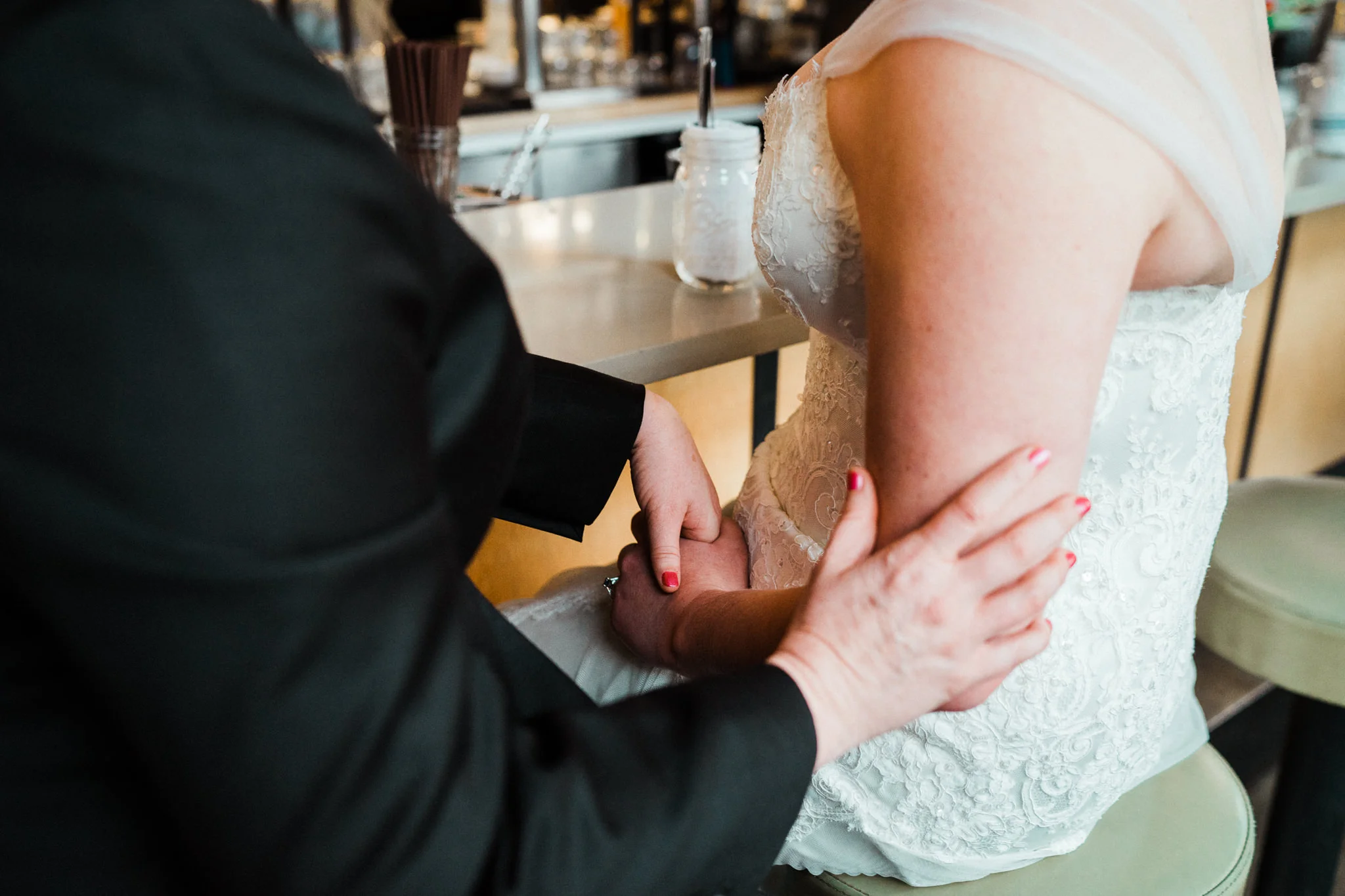 Hands Lesbian Wedding Close up Portrait