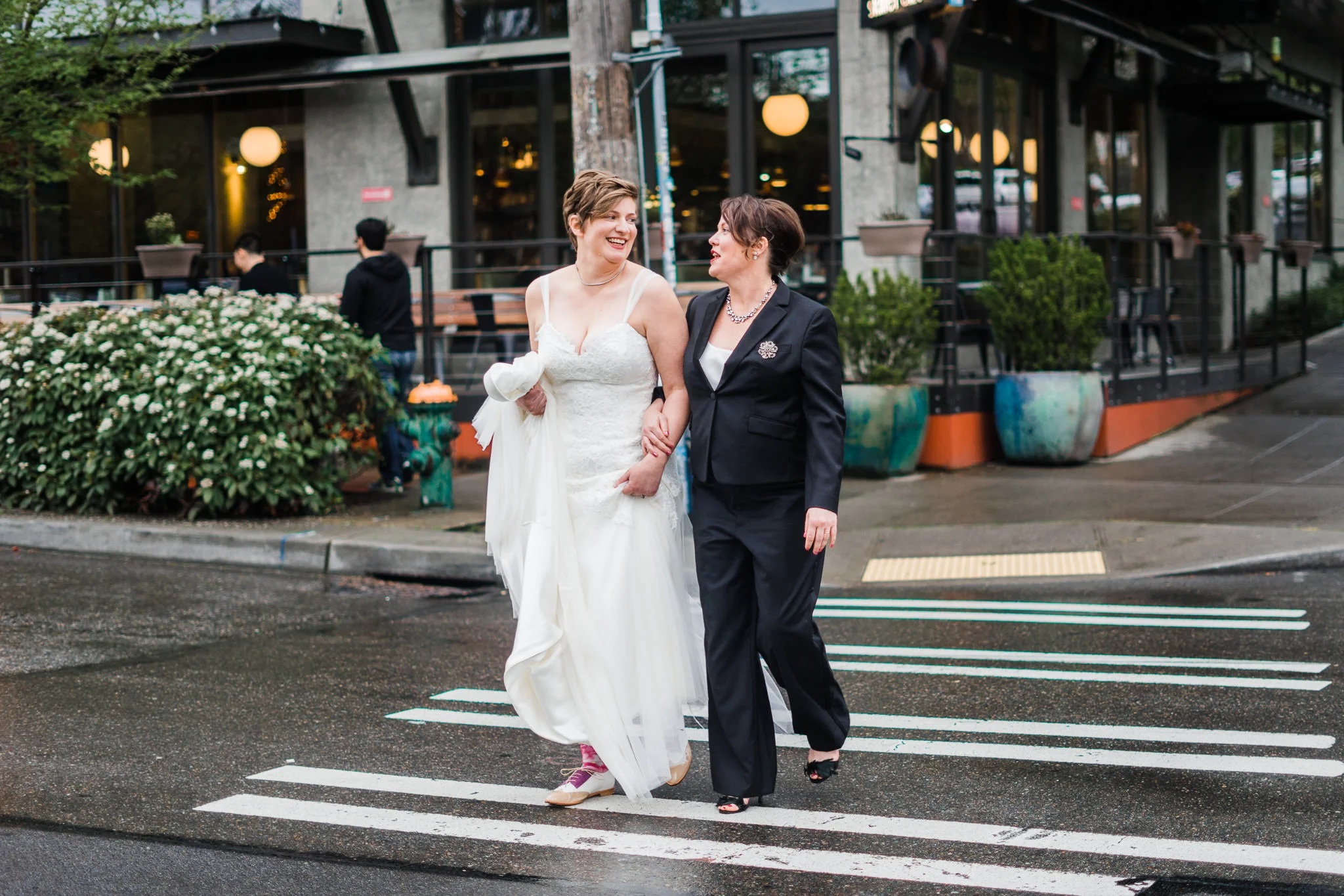 Walking Brides Seattle Streets