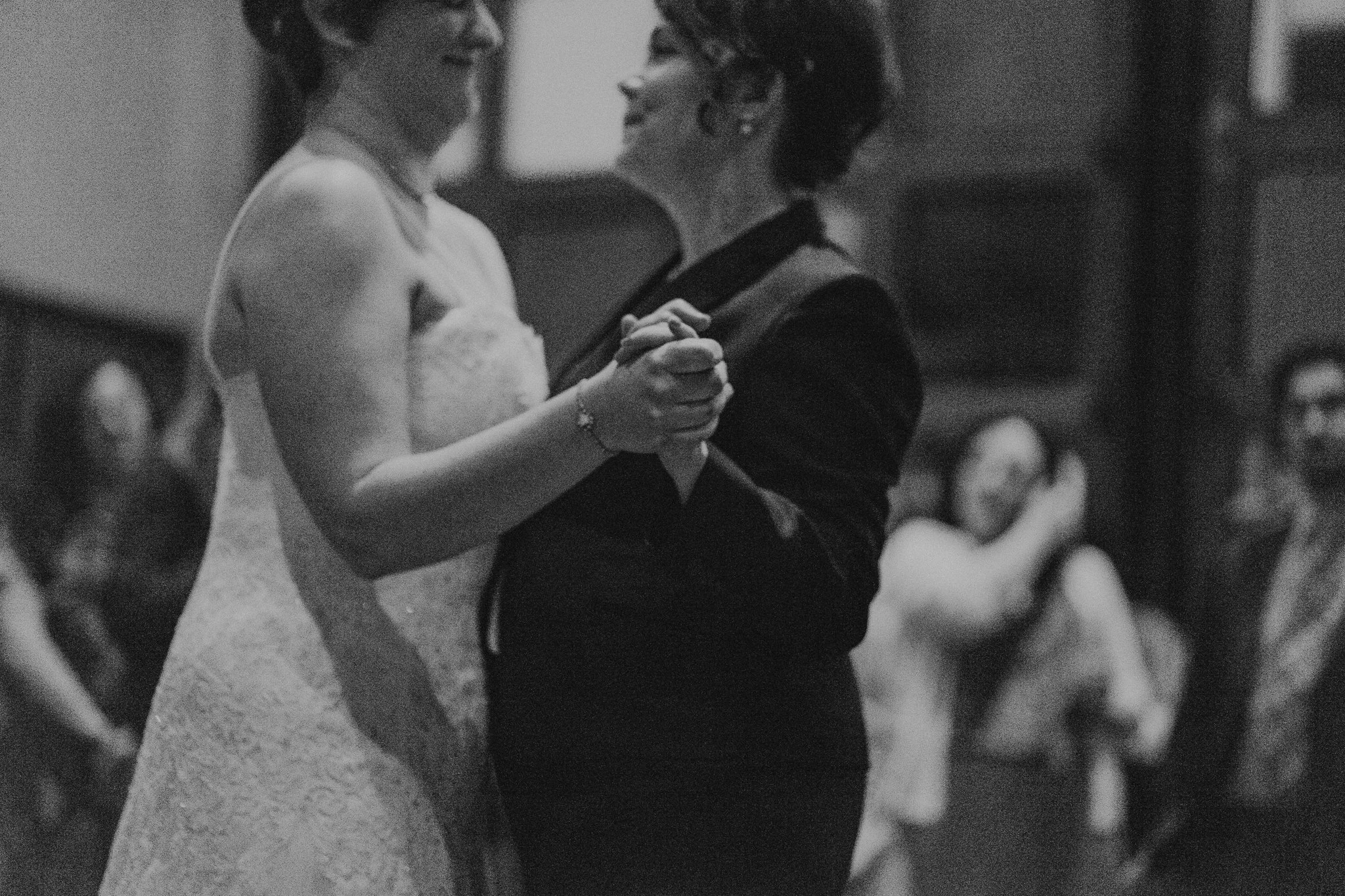 Black White Bridal Portrait Seattle Indoor Venue photographer Low Light