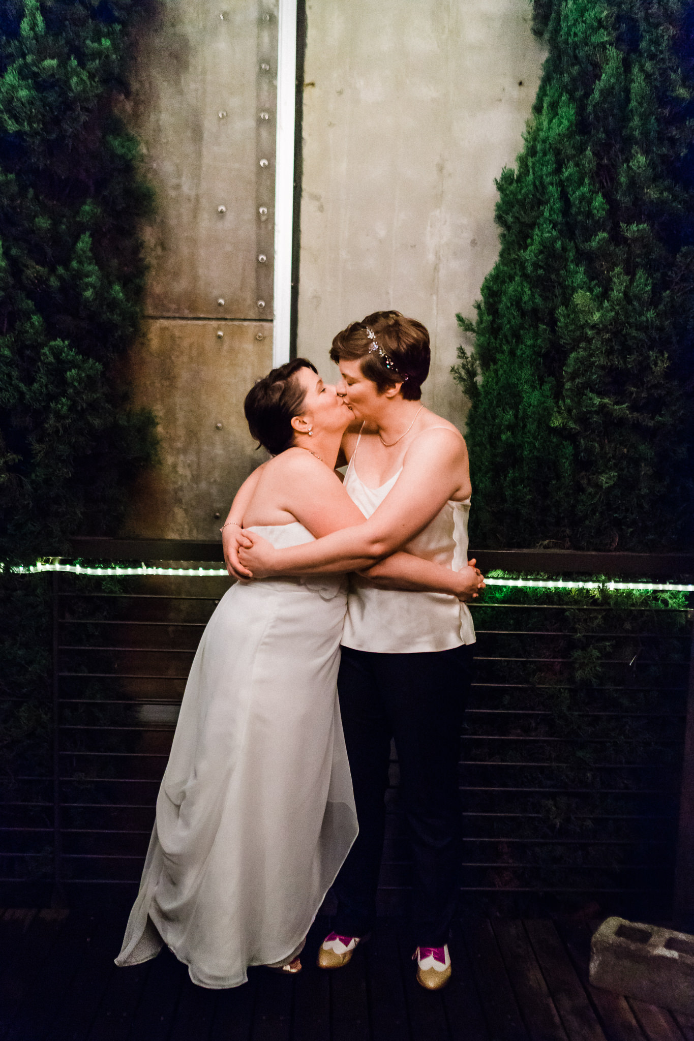 Kissing Brides Seattle Wedding Photographer