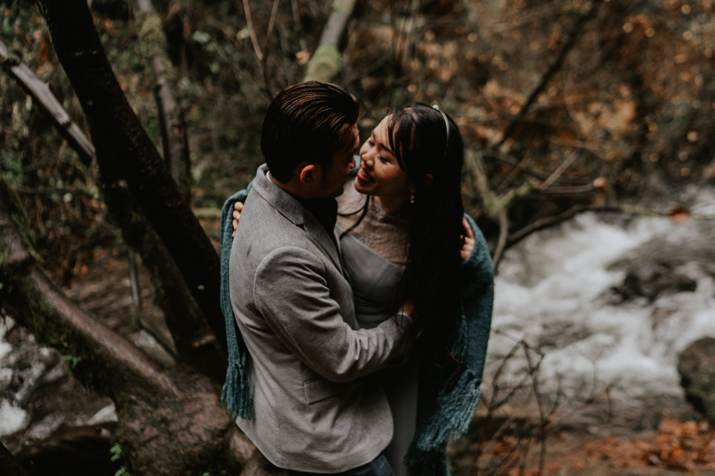 Moody wedding engagement Portland Photographer