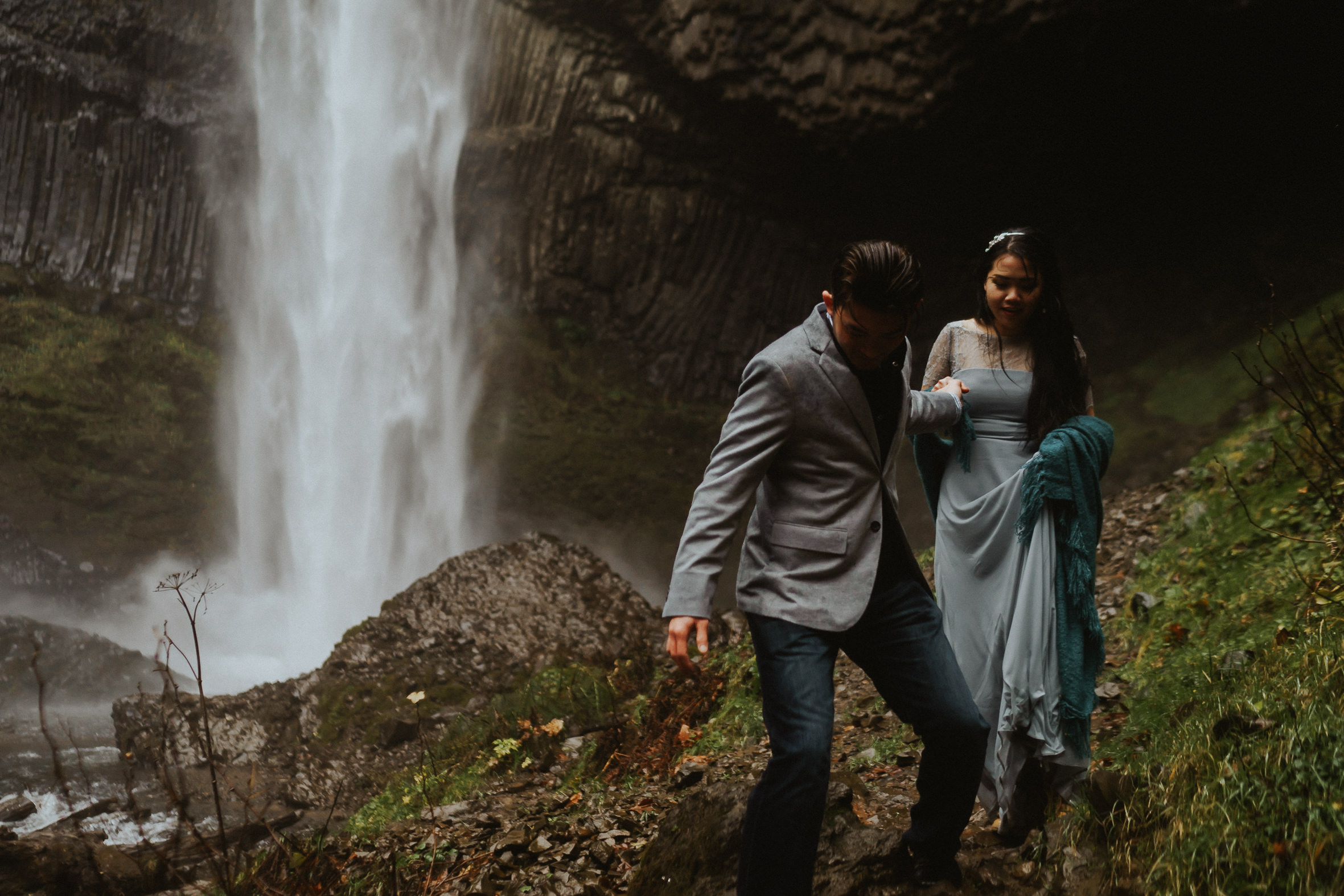 Latourell Falls Engagement Idea Photography