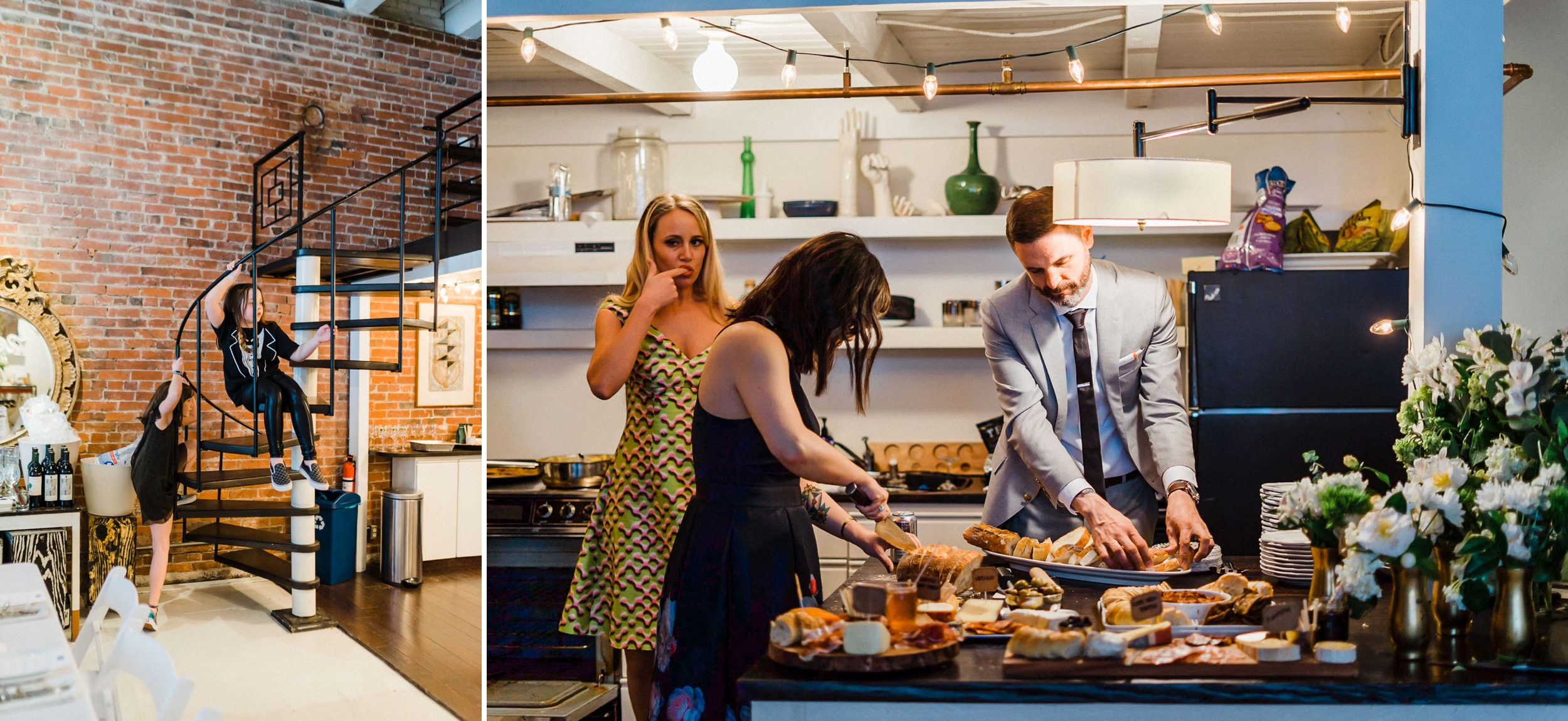 Seattle Pioneer Square Loft Wedding Dinner