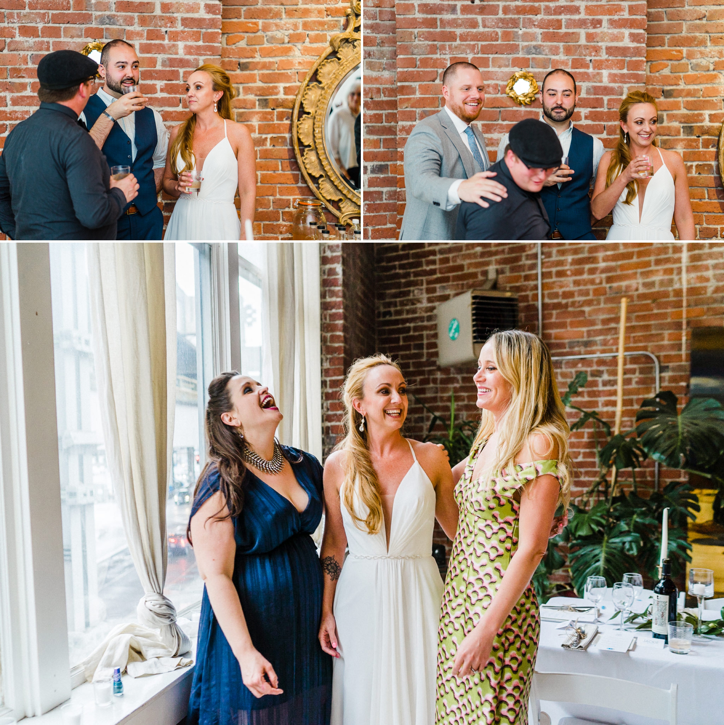 Laughing Seattle wedding guests