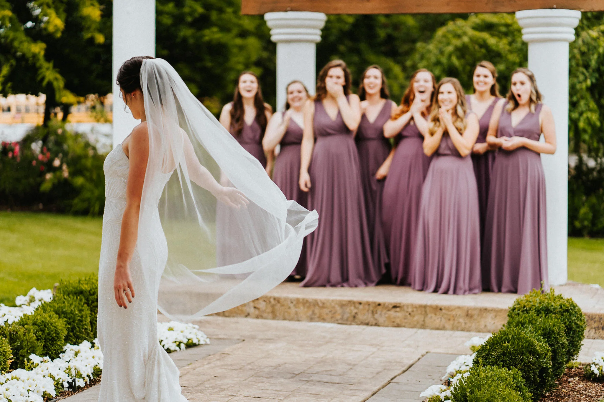 Bride Twirl Bridesmaid First Look MOH