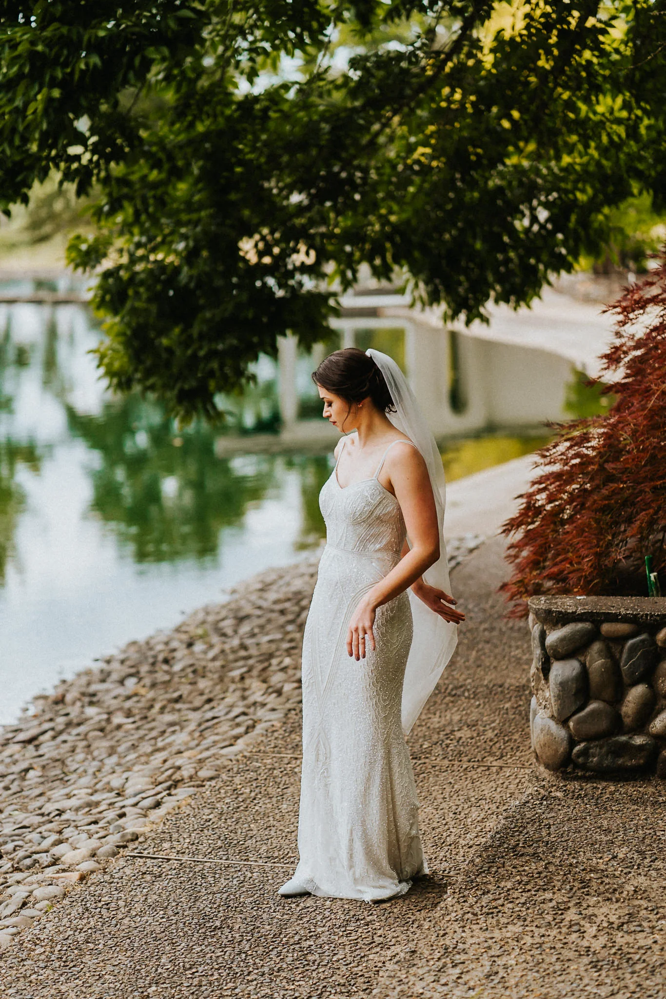 Bride First Look Preparation Water Oasis Oregon Wedding