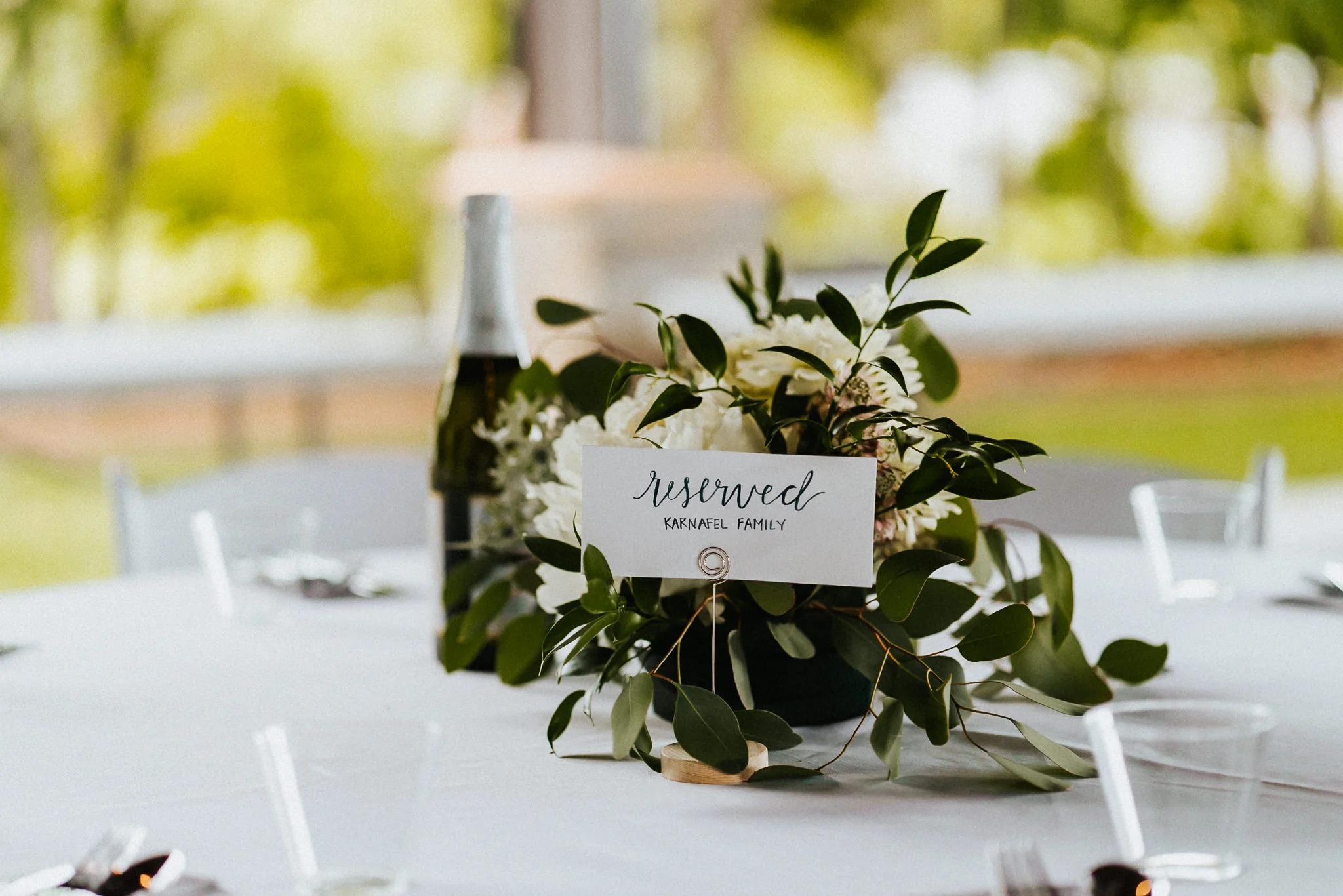 Wedding Table Set up Water Oasis Family True Vine Florals