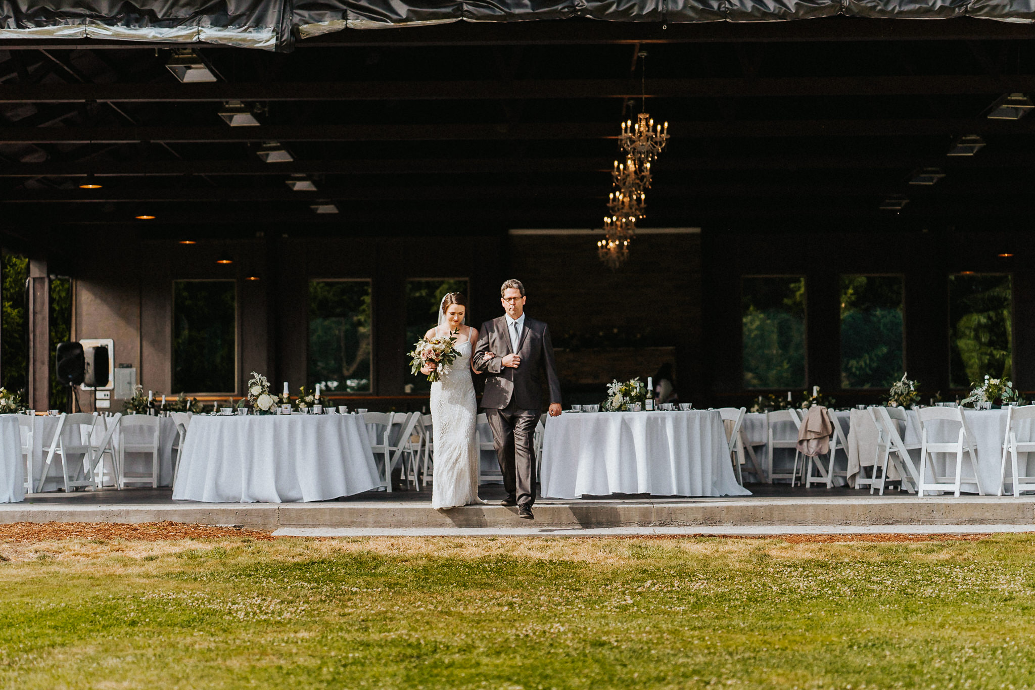 Bride Father walk down aisle Wedding Water Oasis