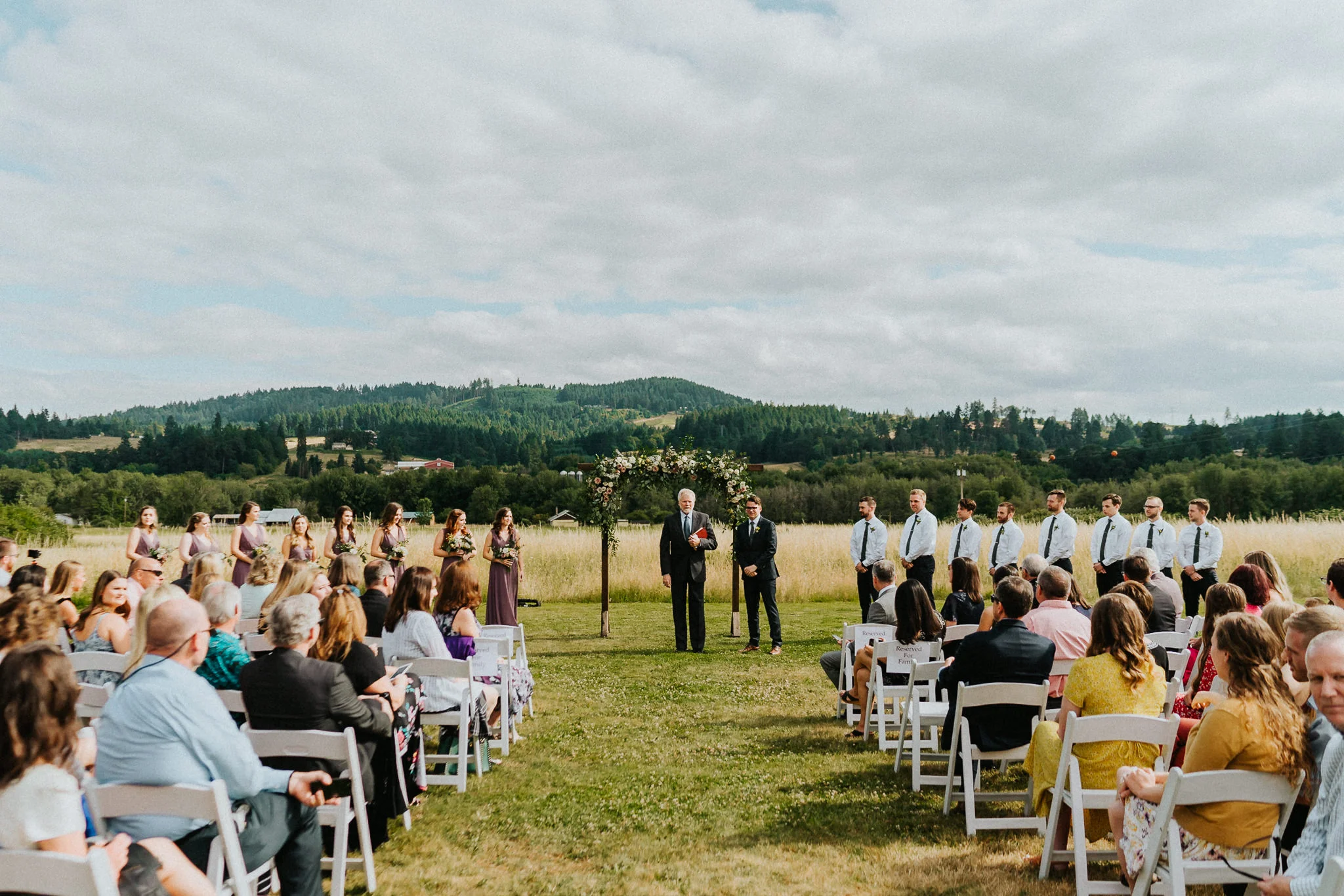 Groom waiting groomsmen bridesmaid alter Water Oasis Alfred Tang Photography