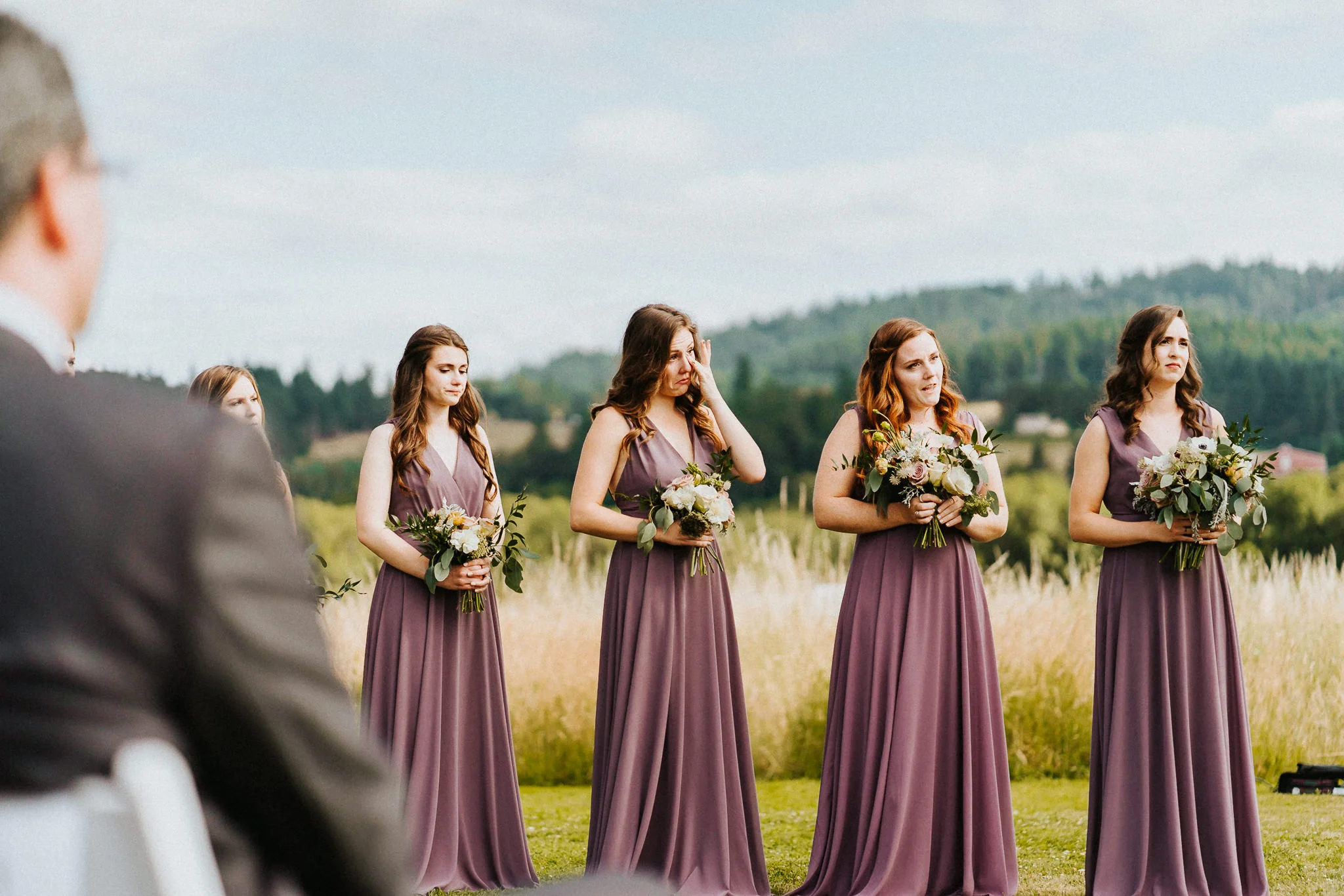 Bridesmaid emotional candid photography wedding Oregon best of
