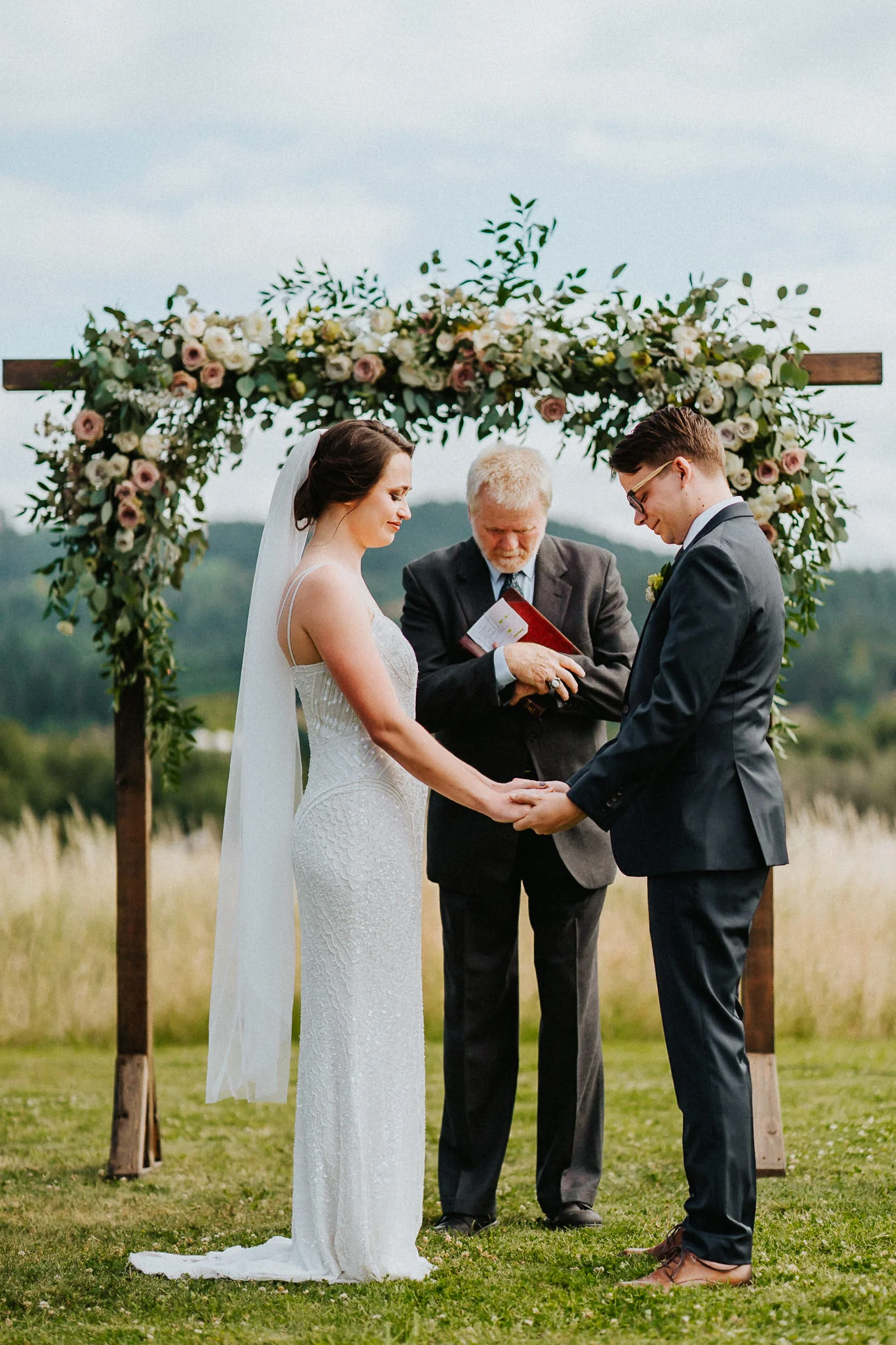 Bride Groom Minister prayer blessing God Christian Alter Wedding