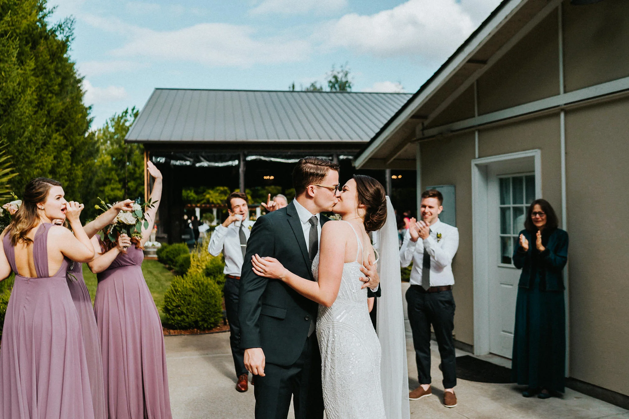 First Kiss Post Wedding Ceremony Water Oasis venue
