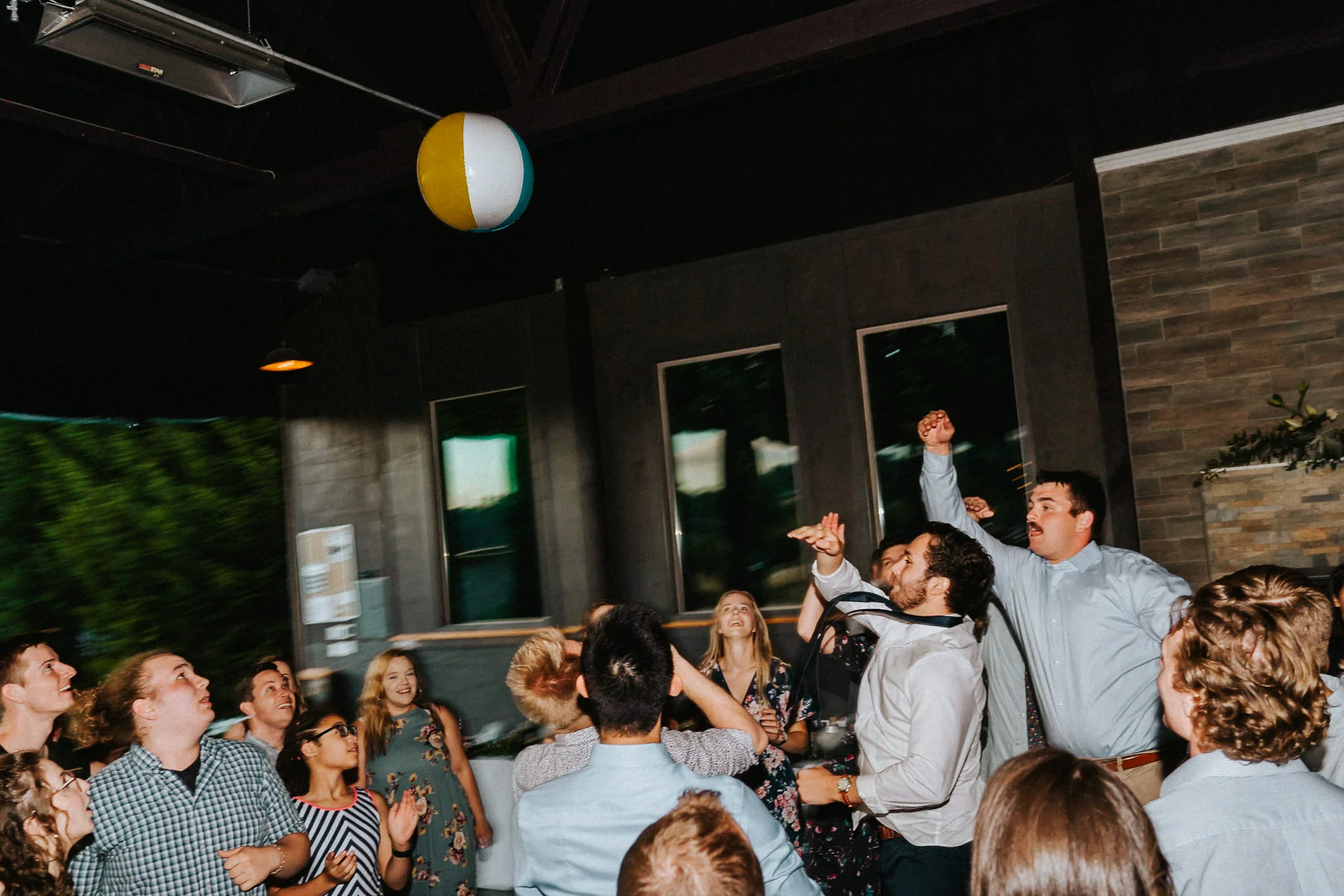 Water Oasis Oregon Photographer beach ball Wedding reception
