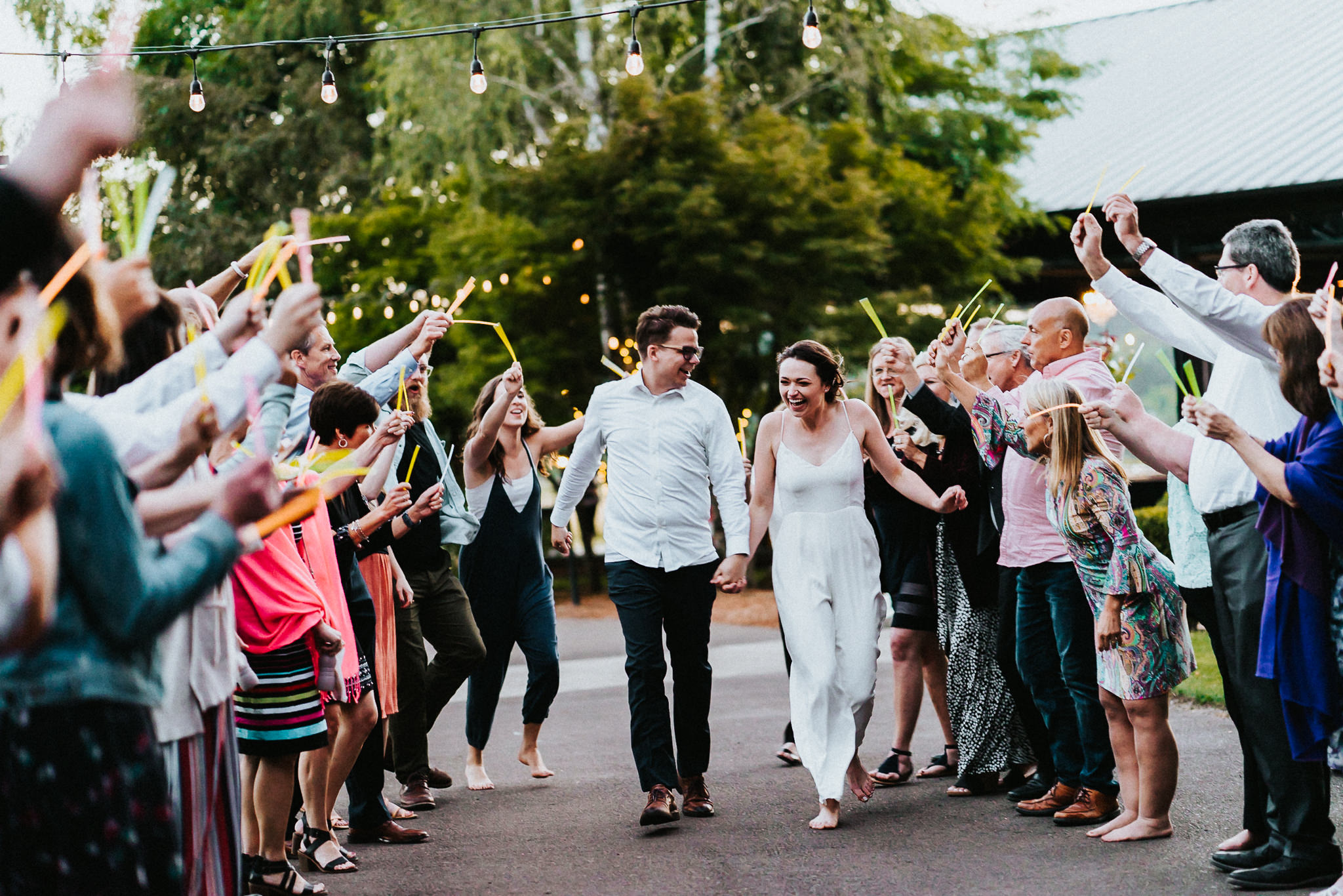 Wedding glow stick send off run Alfred Tang Photography
