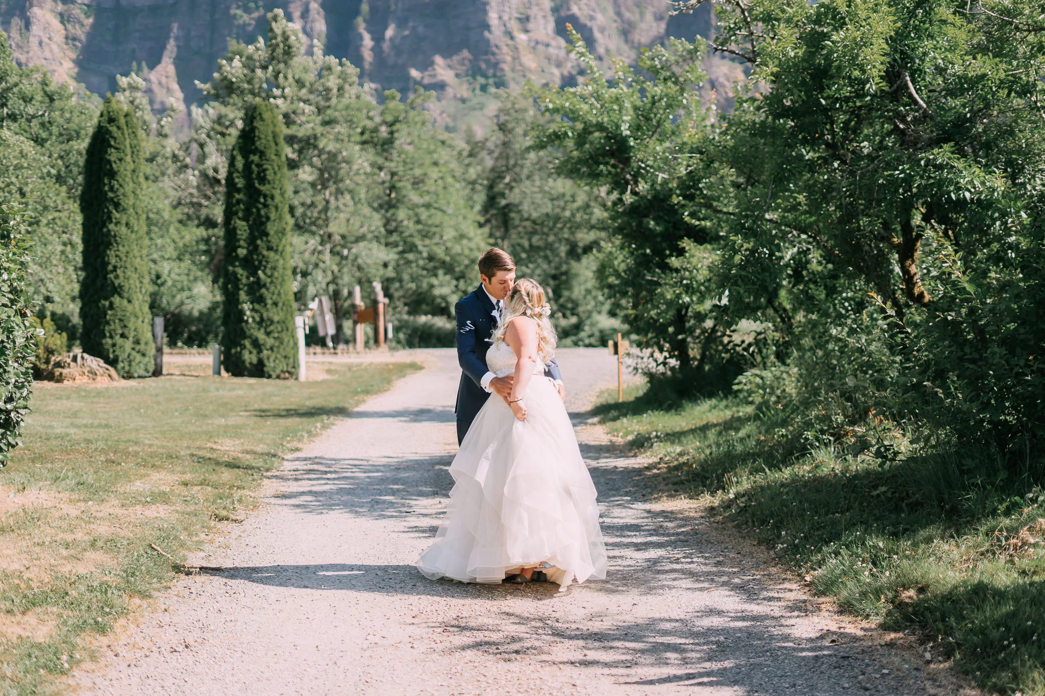 Wedding First Look turn around candid Portland Oregon backyard Wedding Photographer