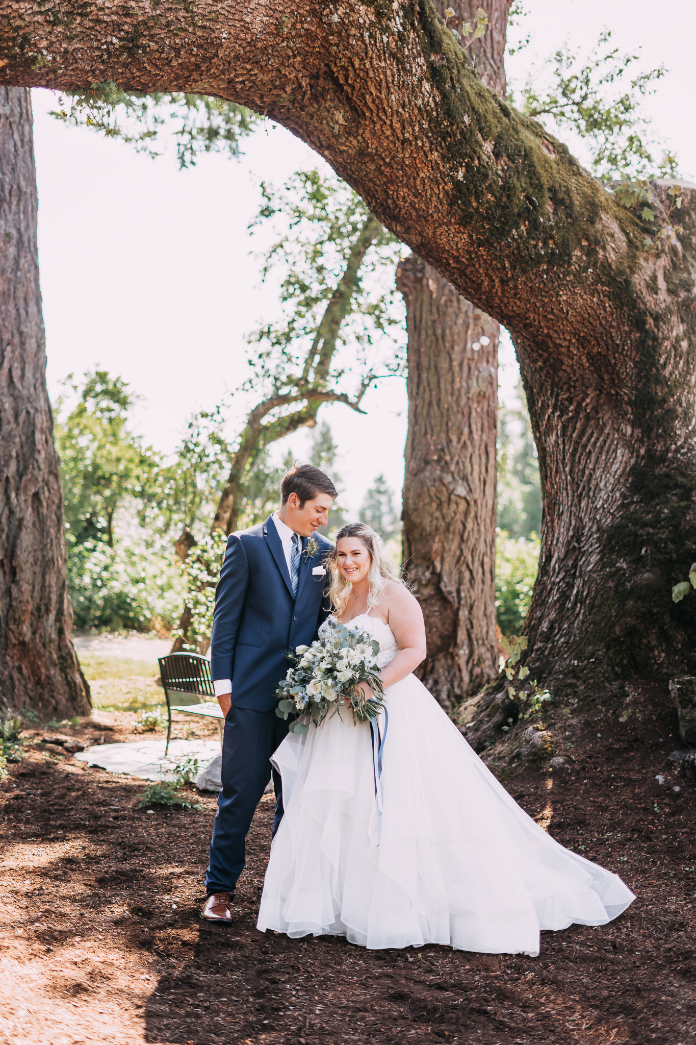 Vertical portrait mode bride groom formal wedding shoot