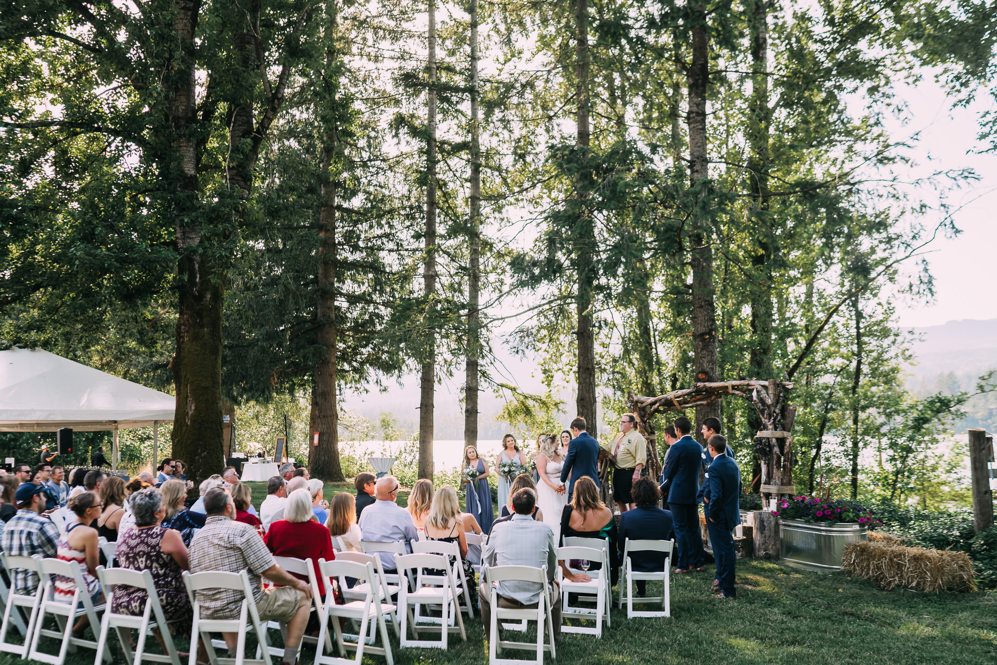Columbia River Gorge Backyard Wedding Navy Blue