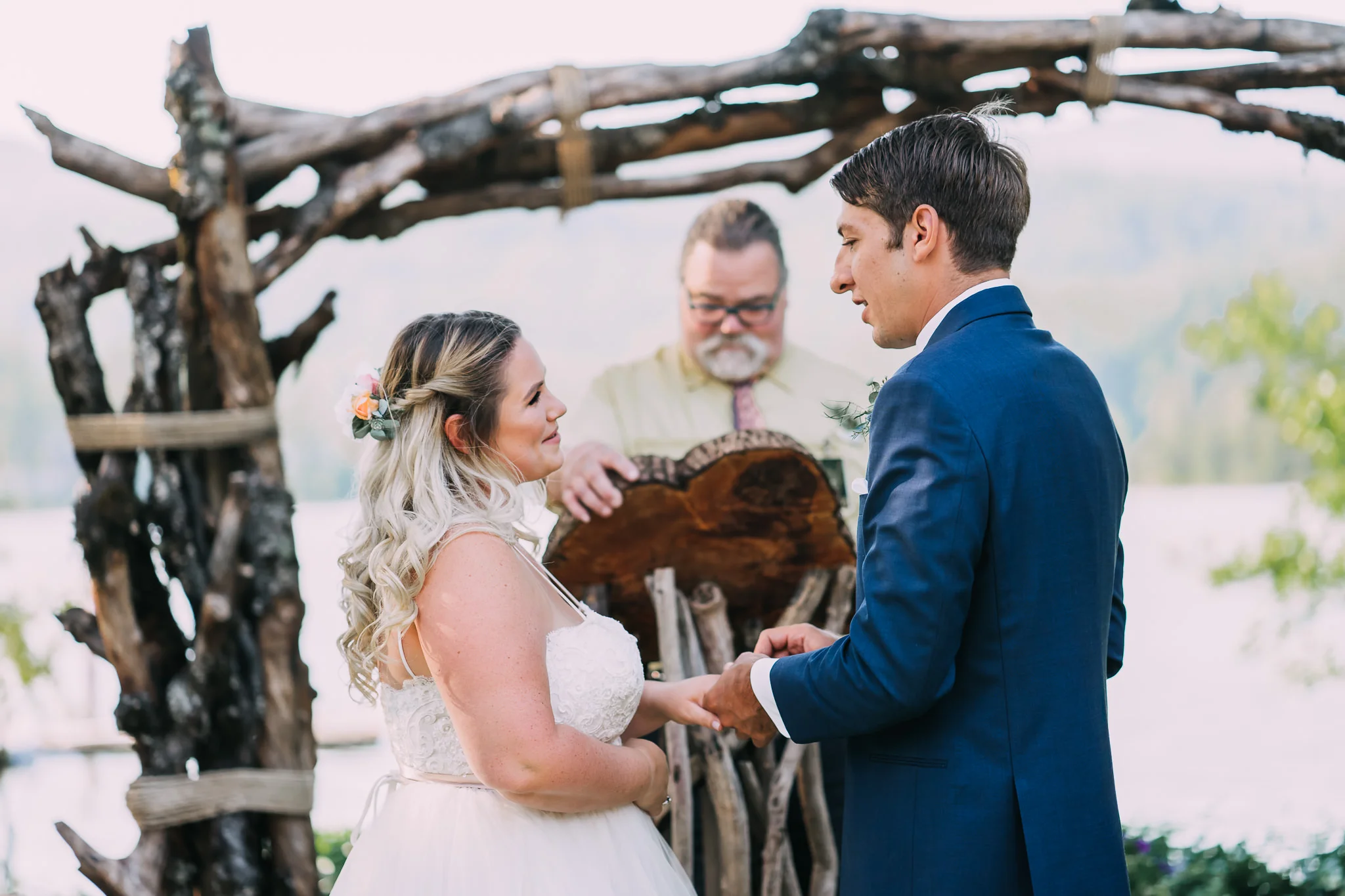Bride exchange rings ceremony photographer Mt hood River Gorge Best wedding photographer