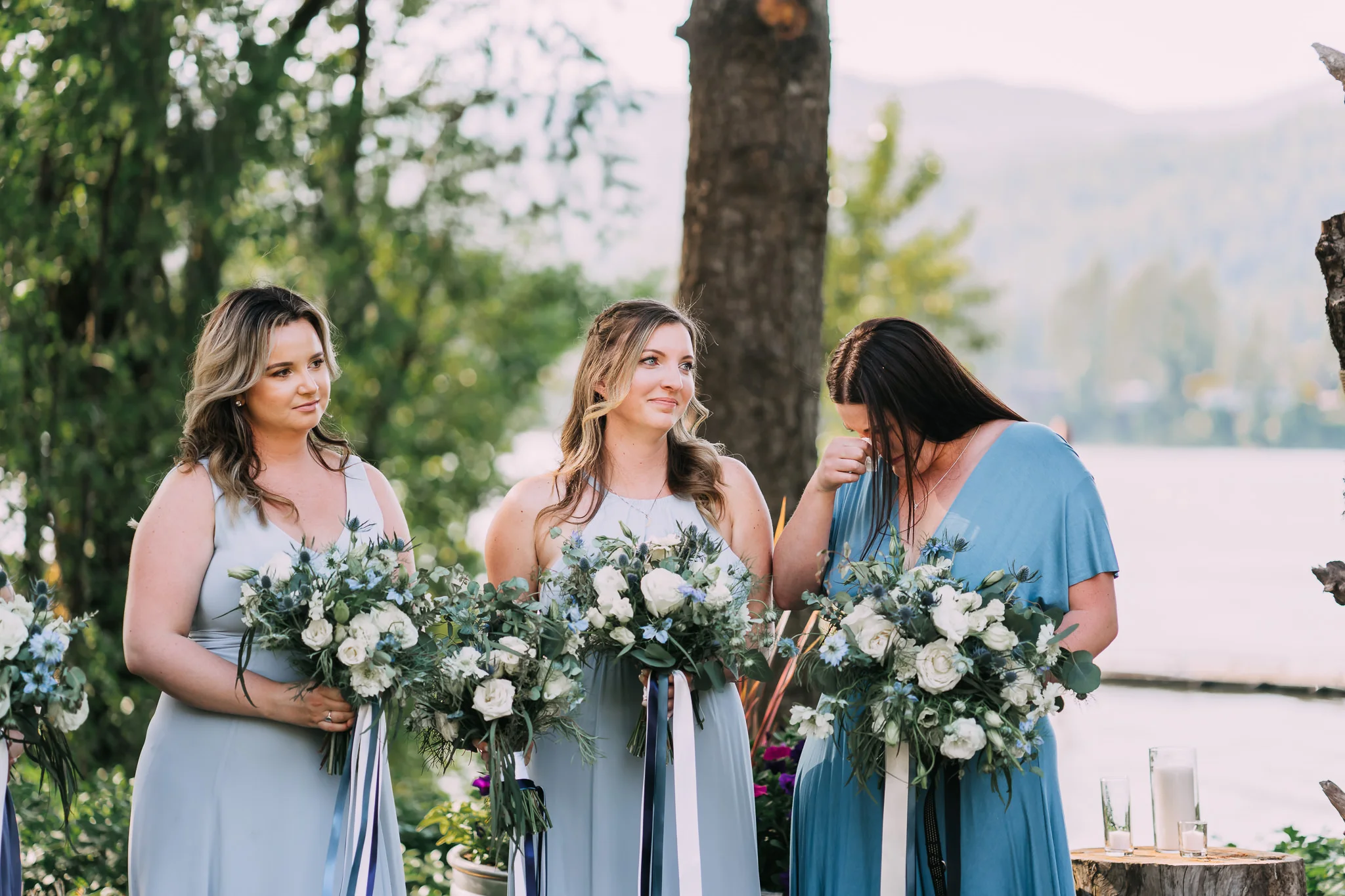 Bridesmaid crying ceremony Portland Wedding Photographer best of Cascade Locks