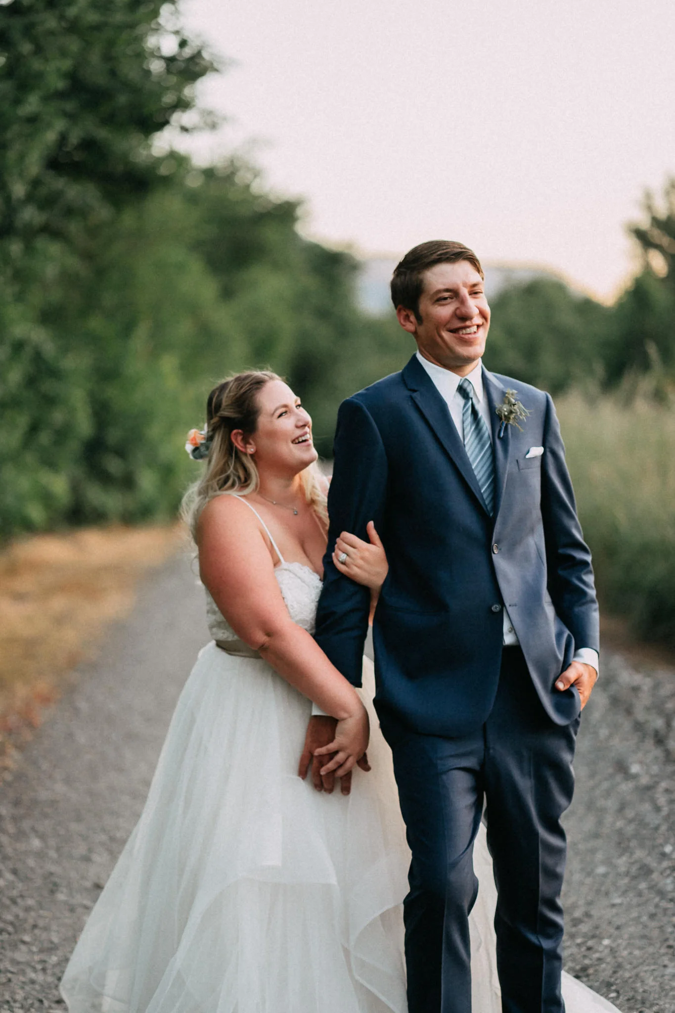 Bride Groom Formal Portrait unposed Candid Portland Wedding Cascade Locks