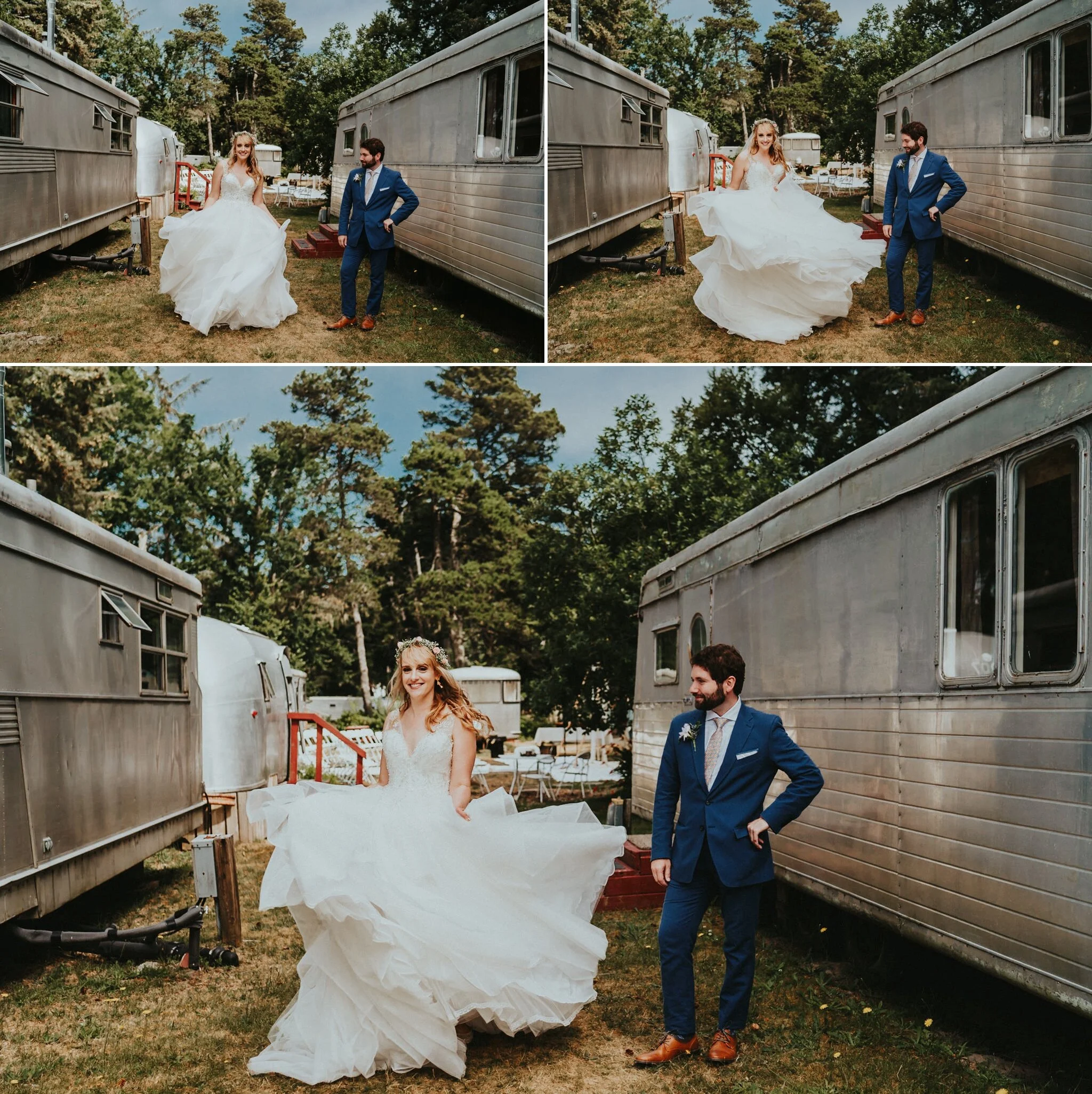 Bride twirl dress Portrait SouWester Wedding Photographer