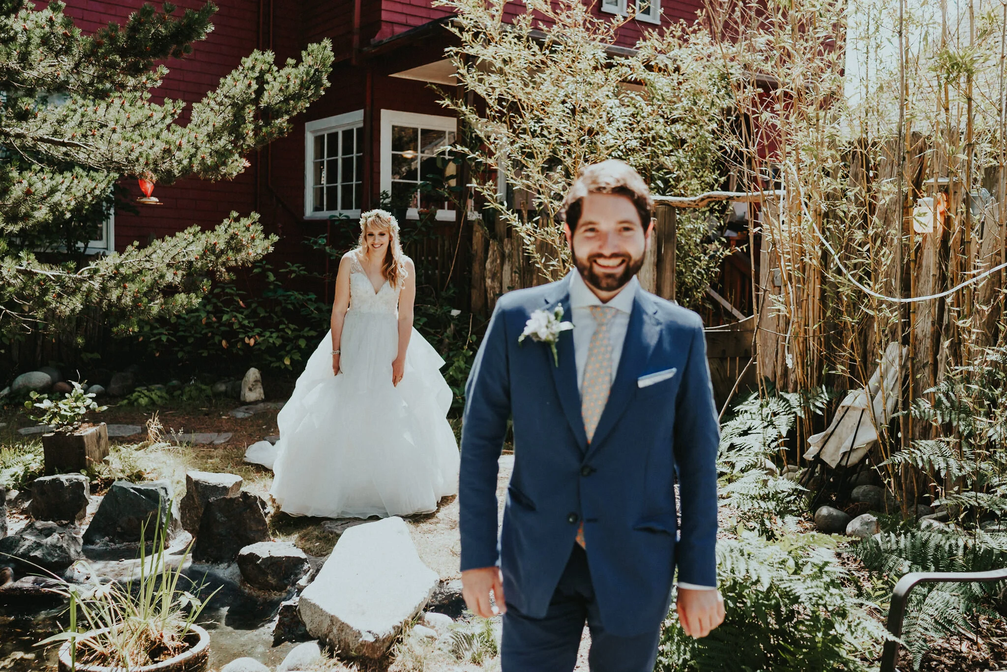 groom smile First Look Wedding Photographer