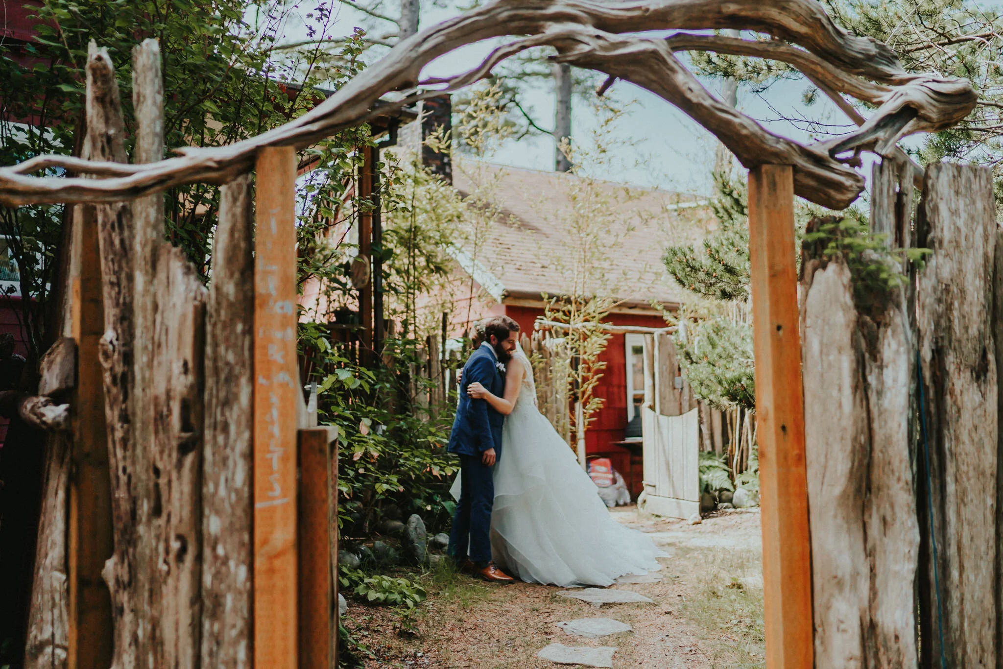 Bride Groom Wedding Hug SouWester Garden
