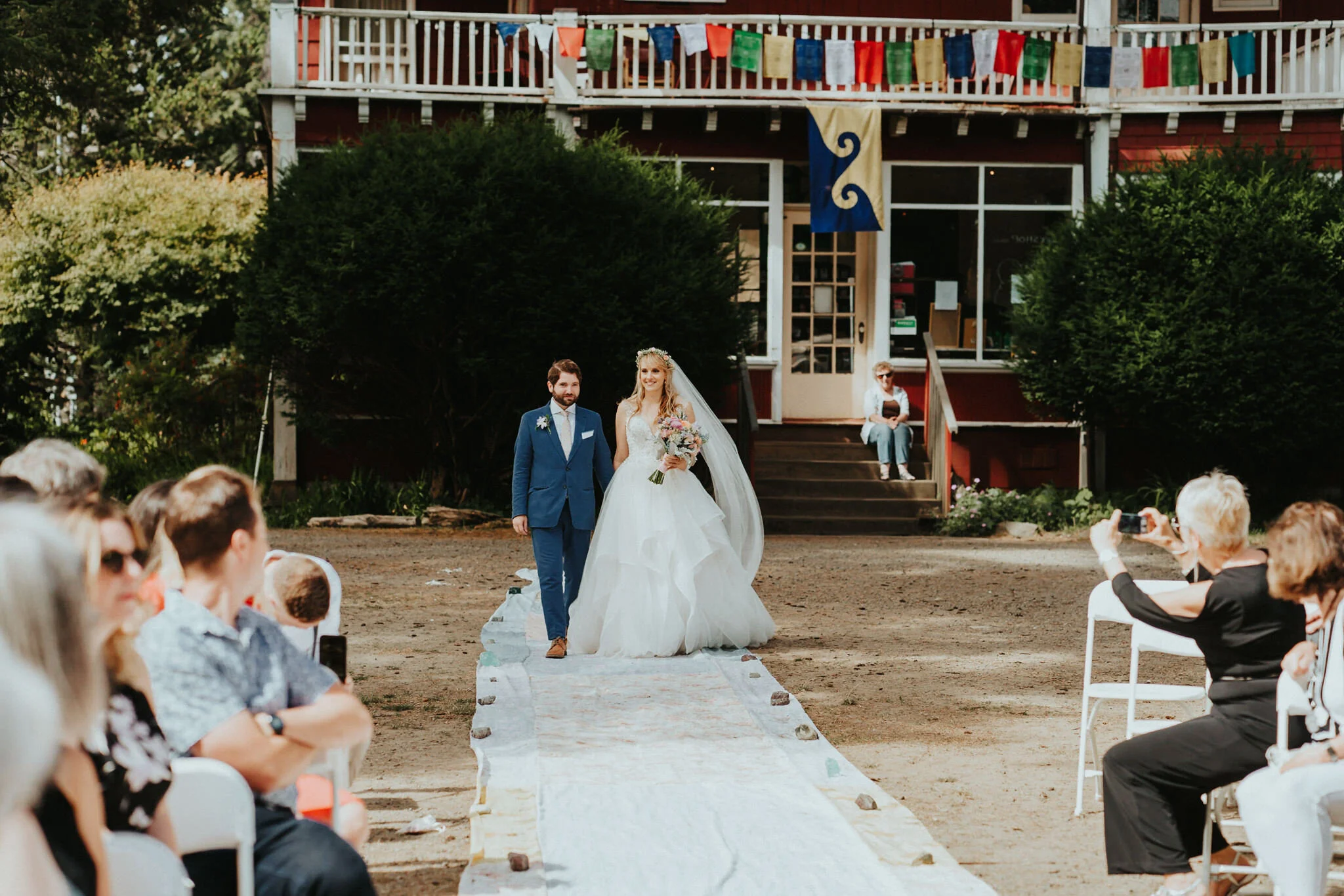 Groom Bride Wedding Aisle same time procession