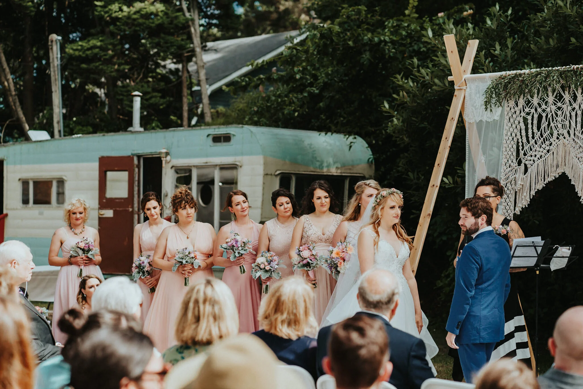 Bridesmaid Bride Wedding Photographer Alfred Tang Washingston RV Airstream