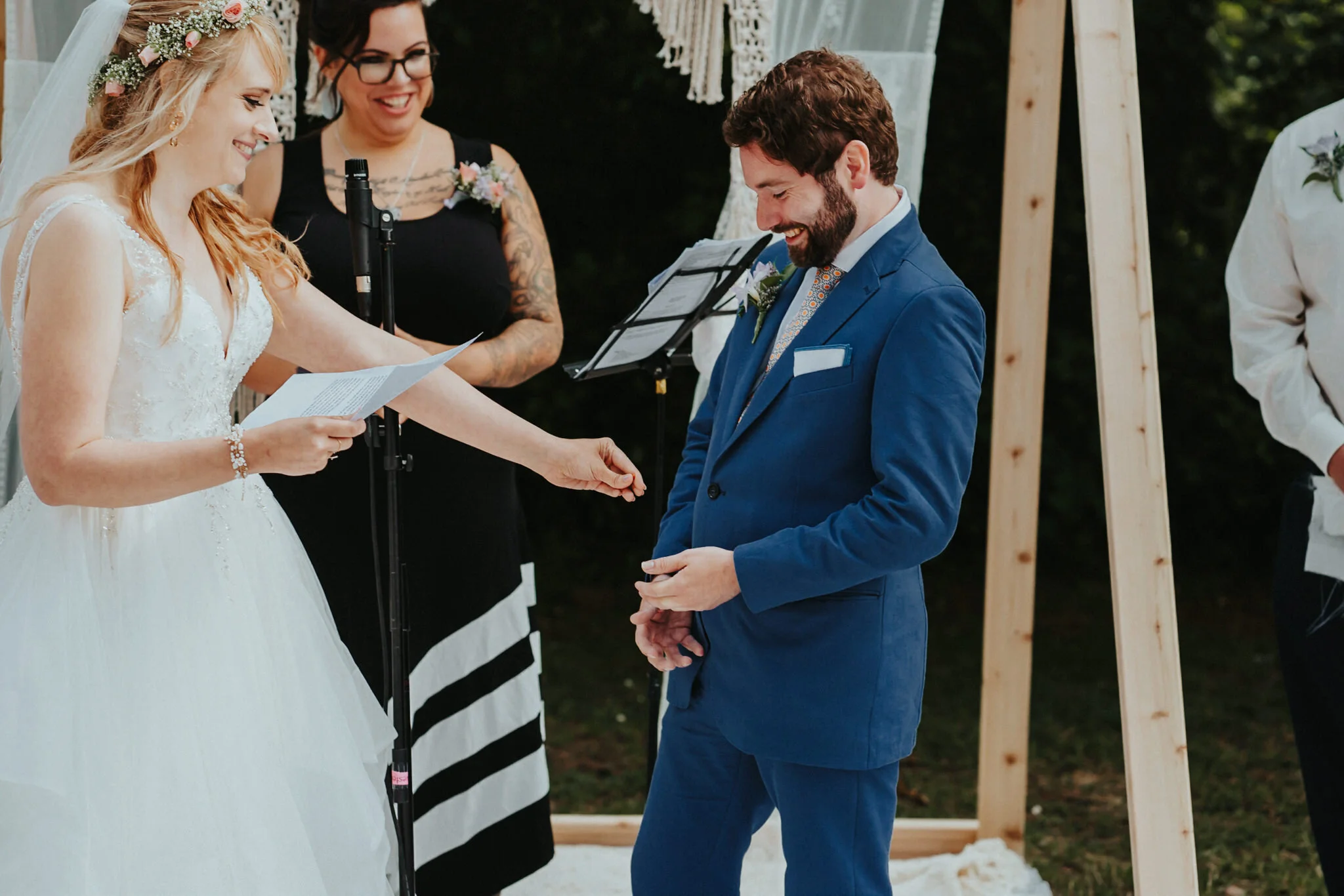 Bride gift groom special surprise vow groom navy blue suit