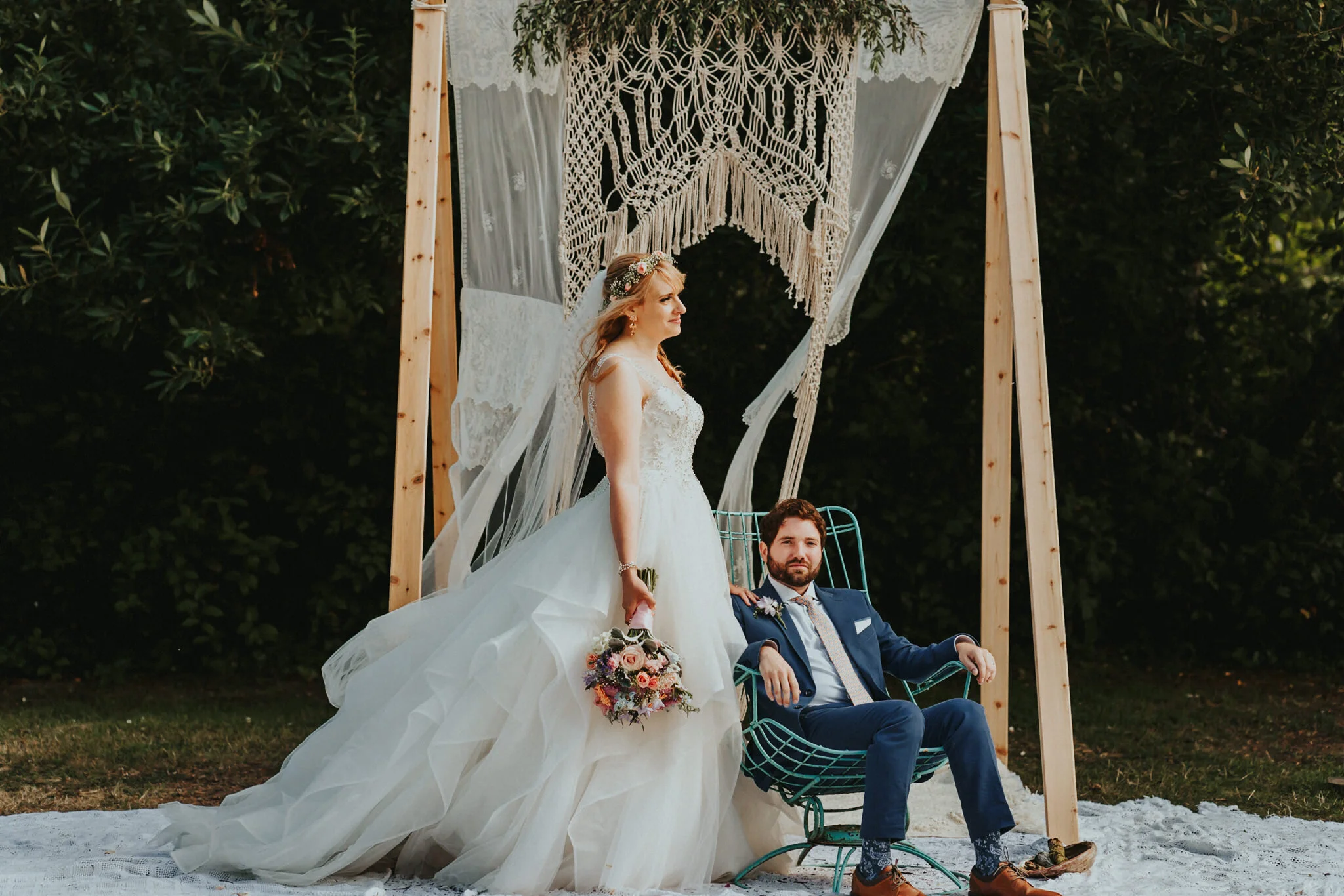 Newlywed portraits stoic editorial fashion wedding photographer