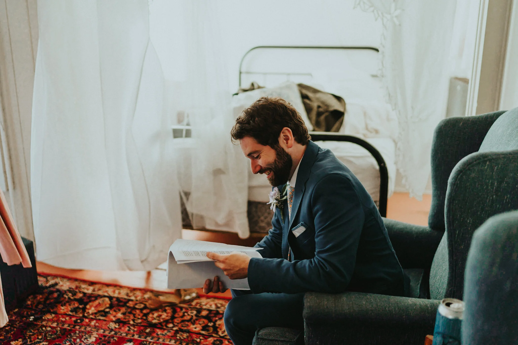 Groom papers wedding getting ready Washington Wedding Photographer Alfred Tang