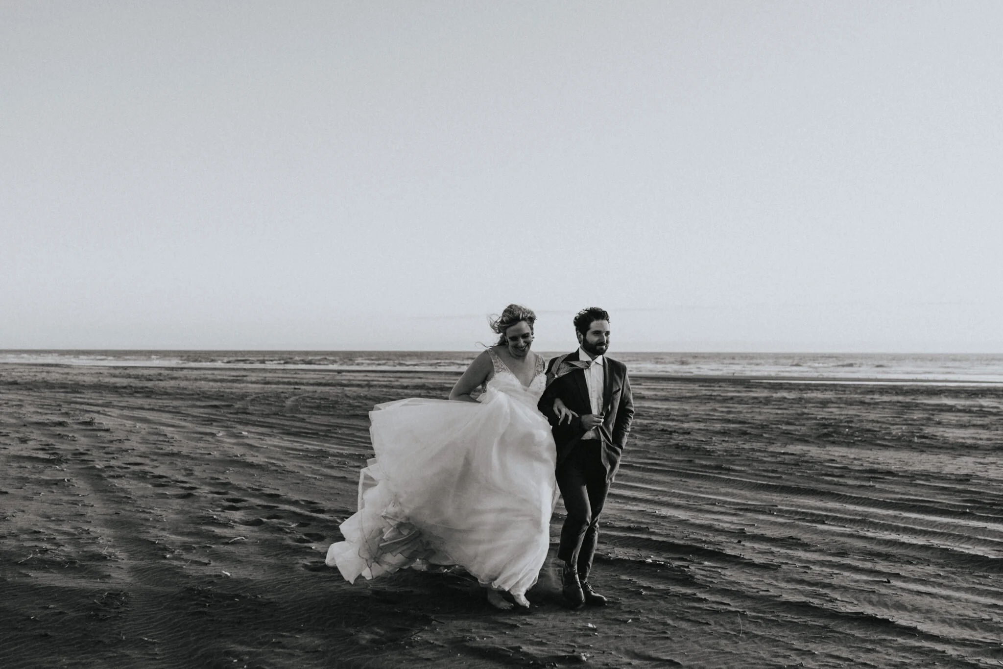 Washington Seaview beach wedding black white photography Alfred Tang