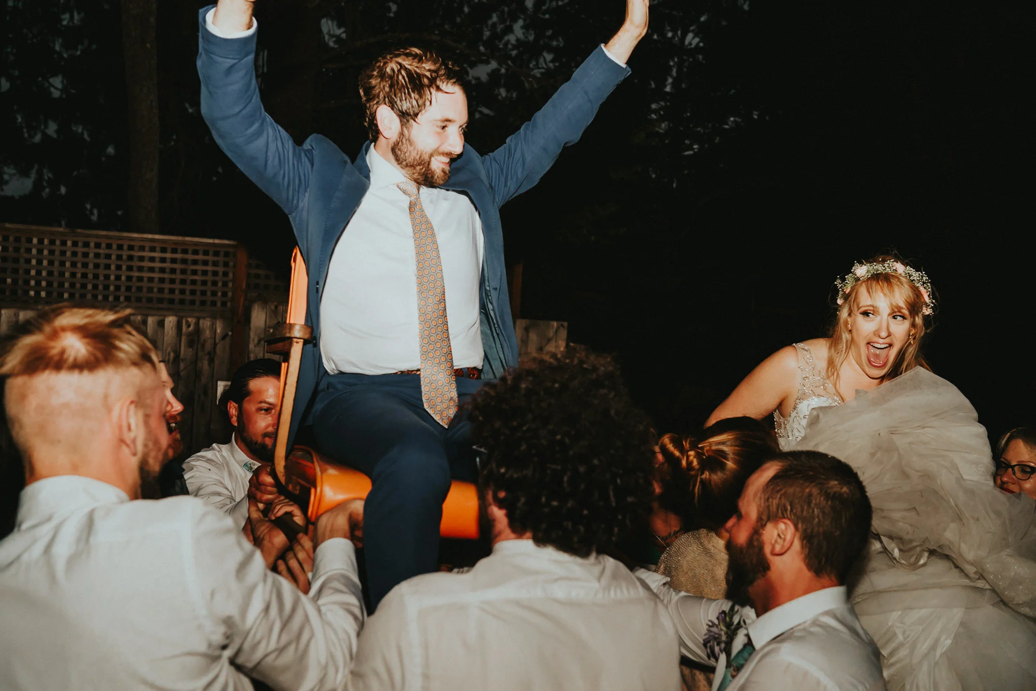 Jewish wedding tradition chair lift groom Sou'Wester Wedding