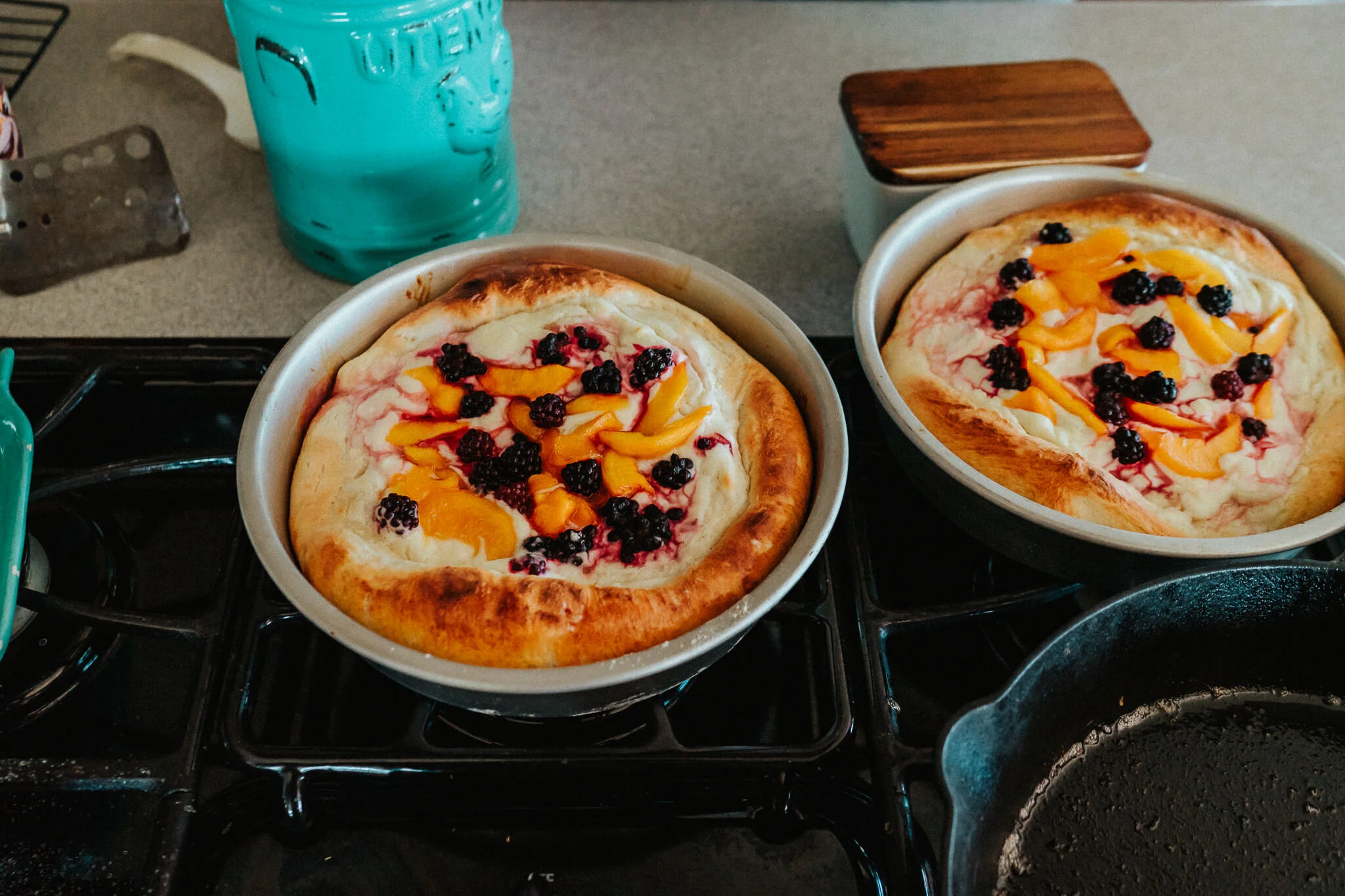 Peach and Blackberry kuchen.