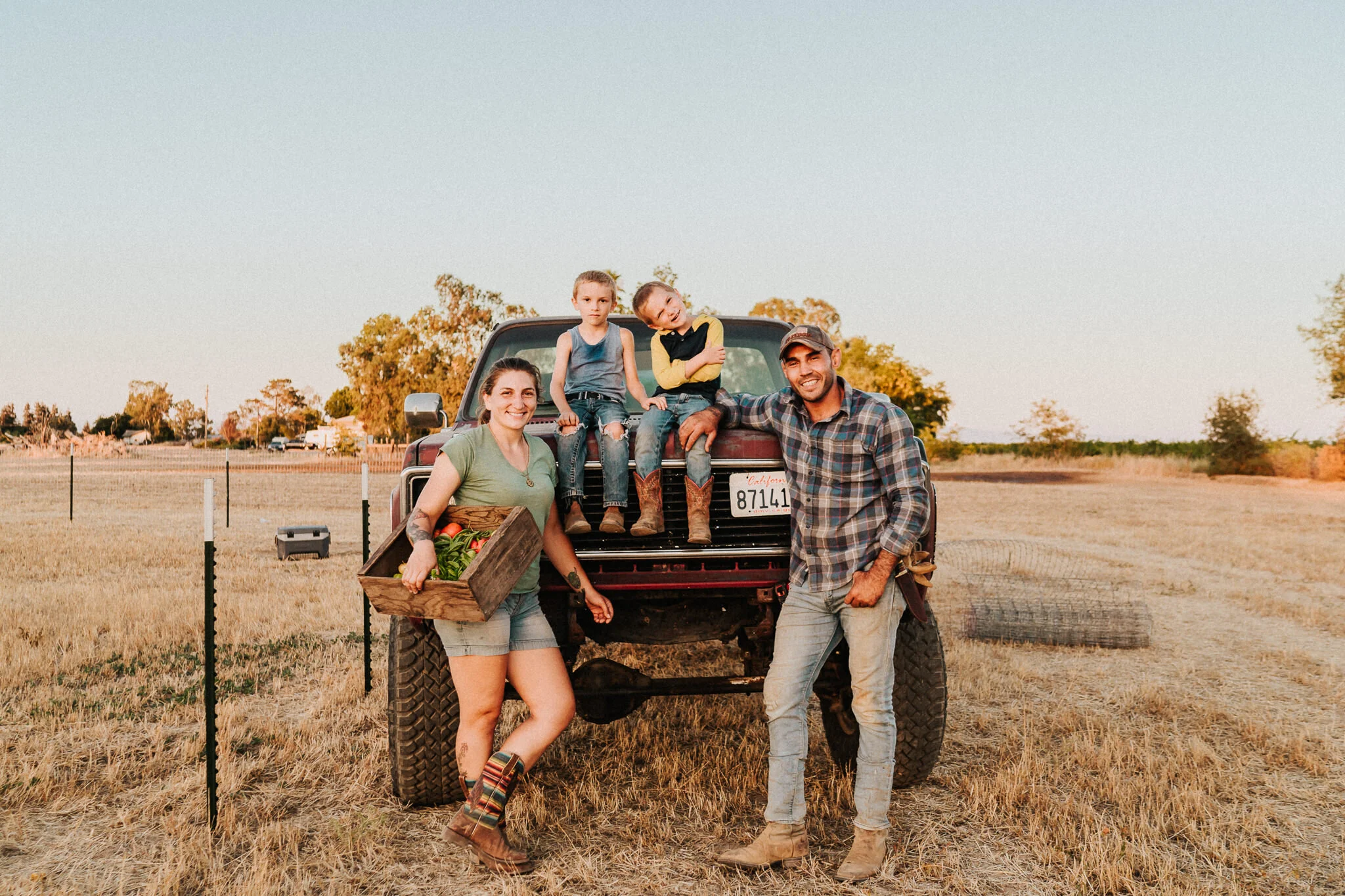 Lodi Homestead family in front of truck.