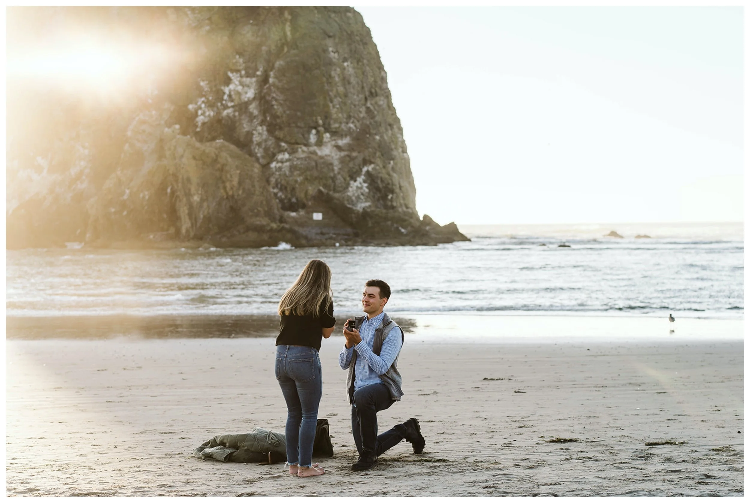 Cannon Beach Proposal at Haystack Rock