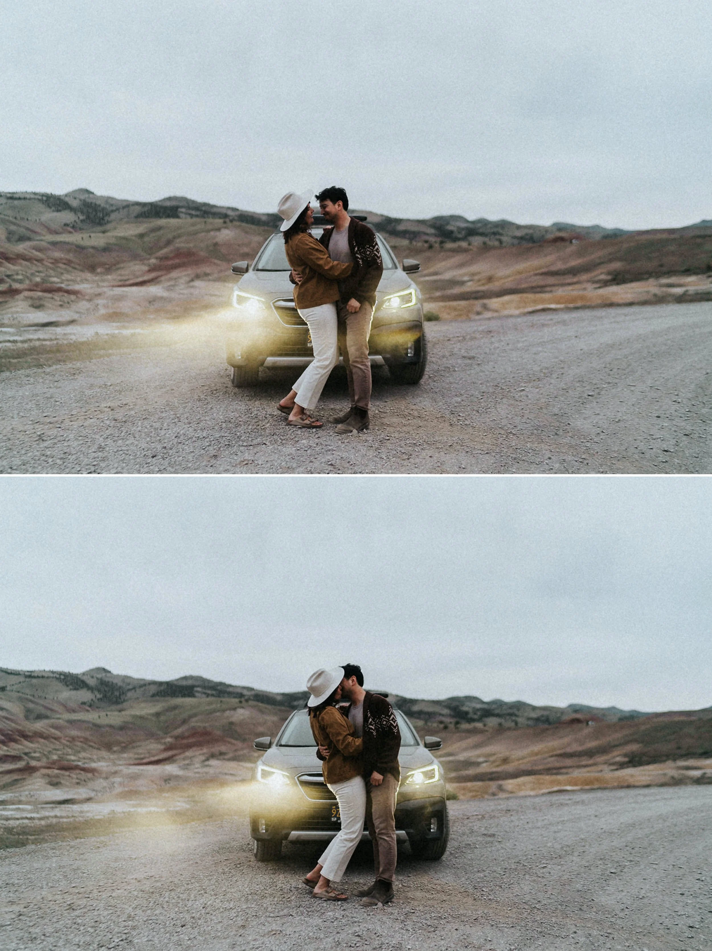 Blue hour engagement session at Painted Hills by Bend photographer Alfred Tang.