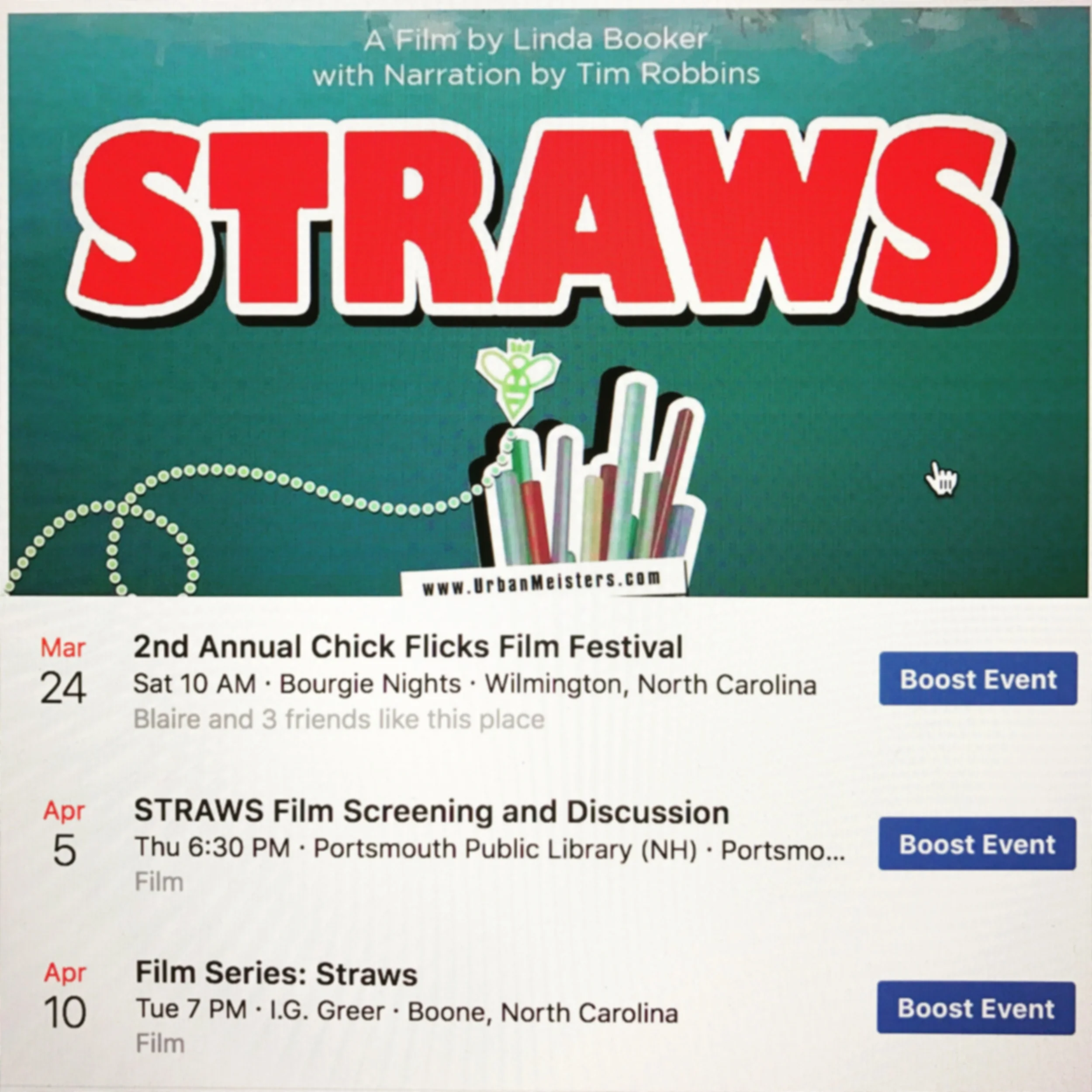 Upcoming STRAWS SCREENINGS