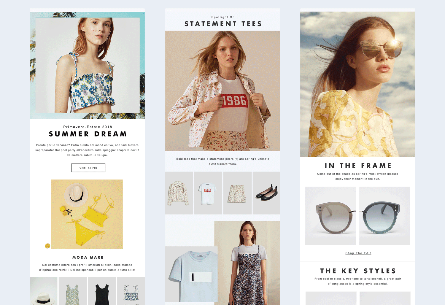 A selection of SS18 Newsletter Designs