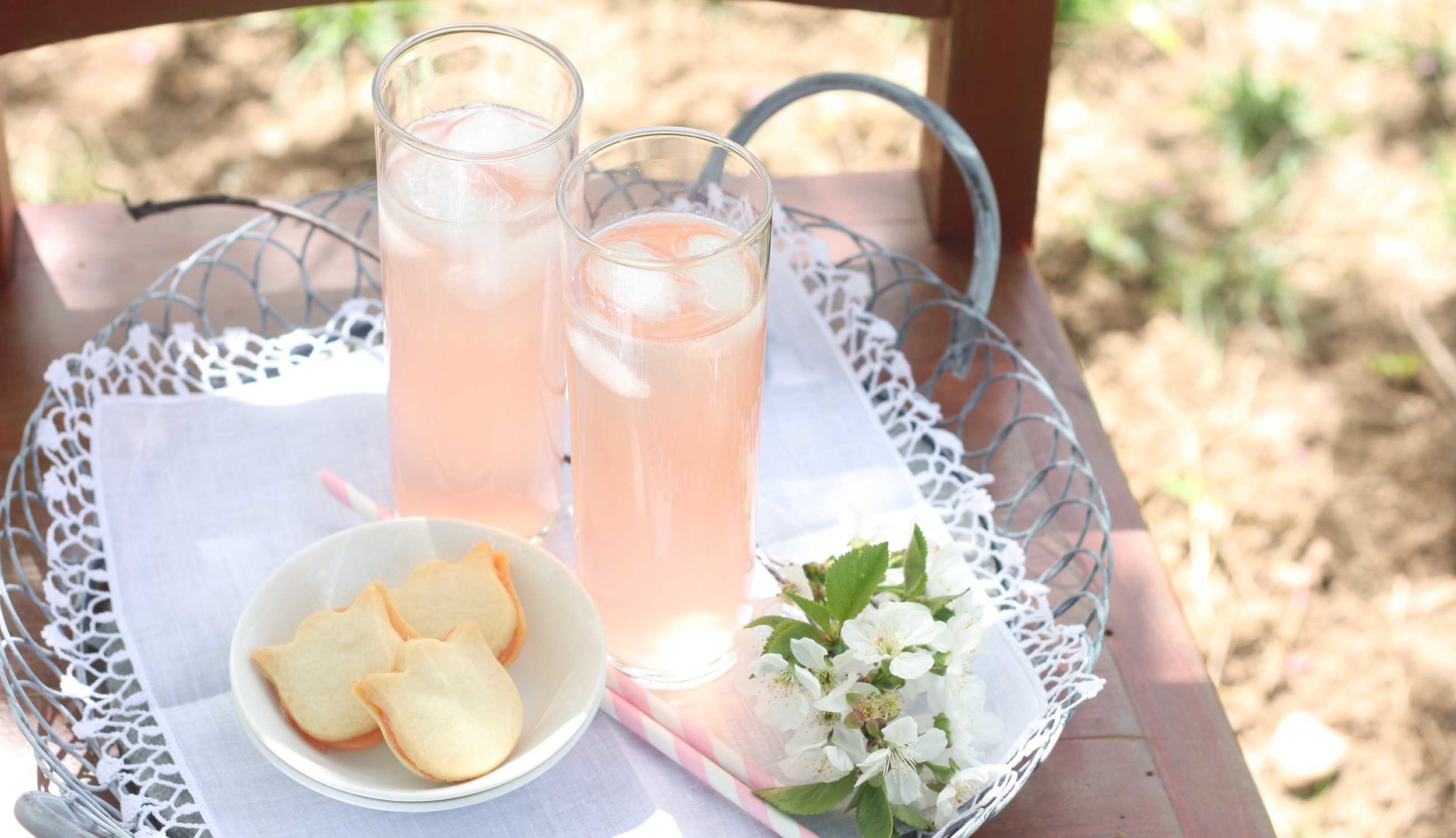 Rose Lemonade & Shortbread Biscuits with Strawberry Lemon Curd