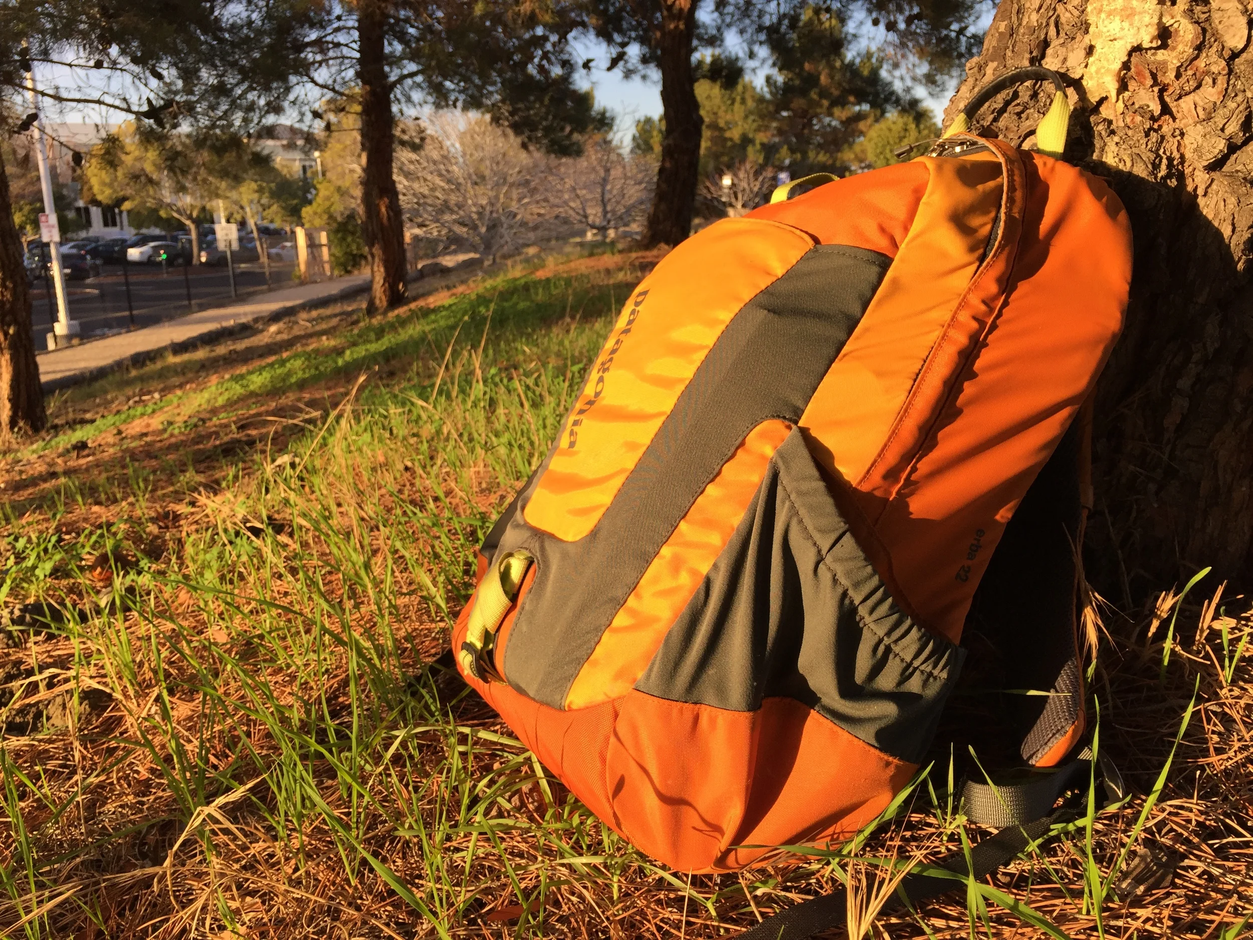 My bug-out bag: radio, antenna, tuner, rope, and everything else I need to make a few contacts on my break. 
