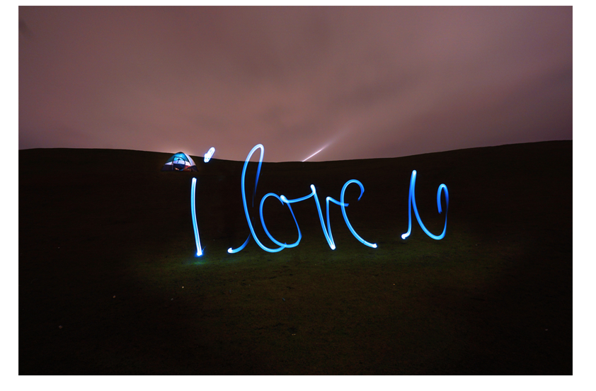  'I love you' light painting with Lindsay Martin  Gasworks Park, Seattle  