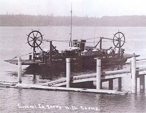 Wagon teams on the ferry