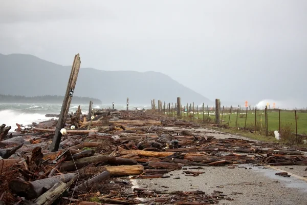Wind and tide stomp the island