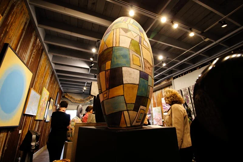 Sculpture by Norbie Schmidlin during the exhibition opening
