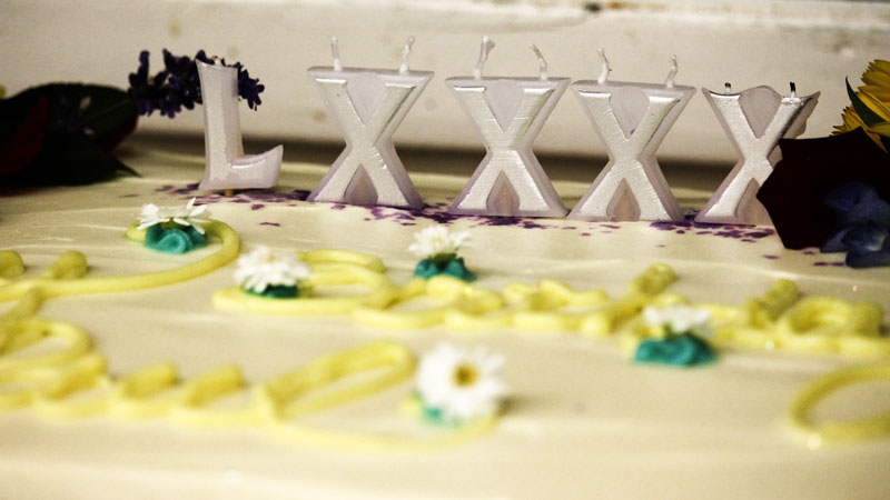 "90" in Roman numerals ...the long way.