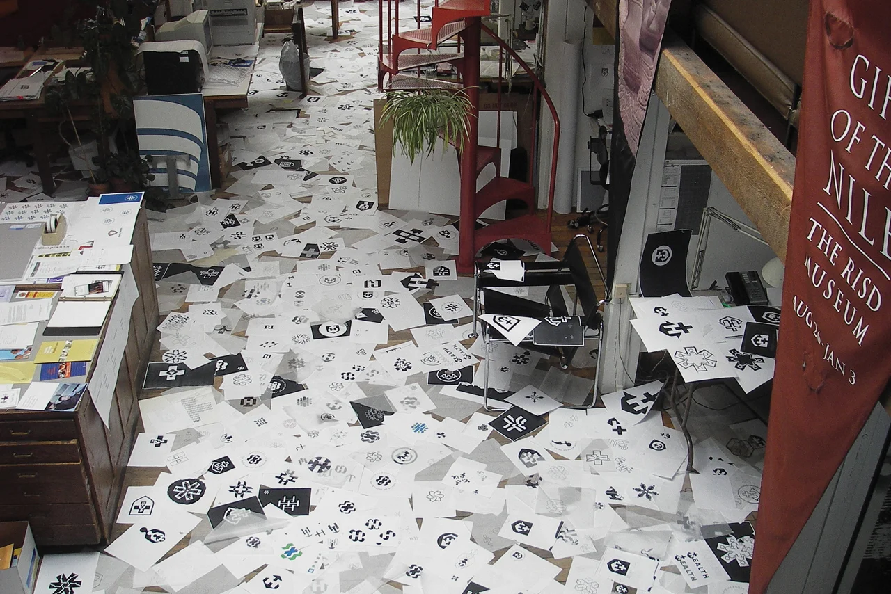Concept sketches covering the floor of our studio.