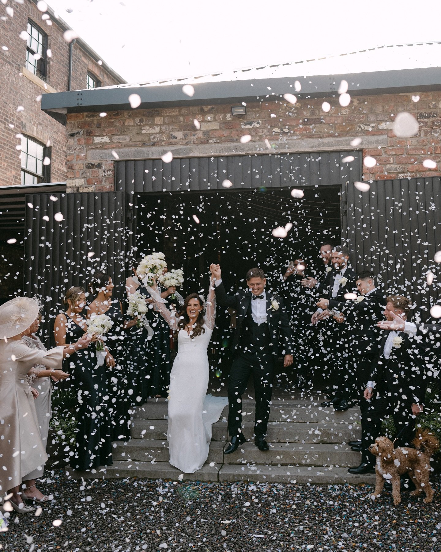 ERIN + ALEX - An explosion of confetti, monochrome styled perfection, and so much joy and love. We met our gorgeous bride Erin when she was working alongside us at another beautiful wedding - she is a brilliant content creator ( follow her here ) @yo